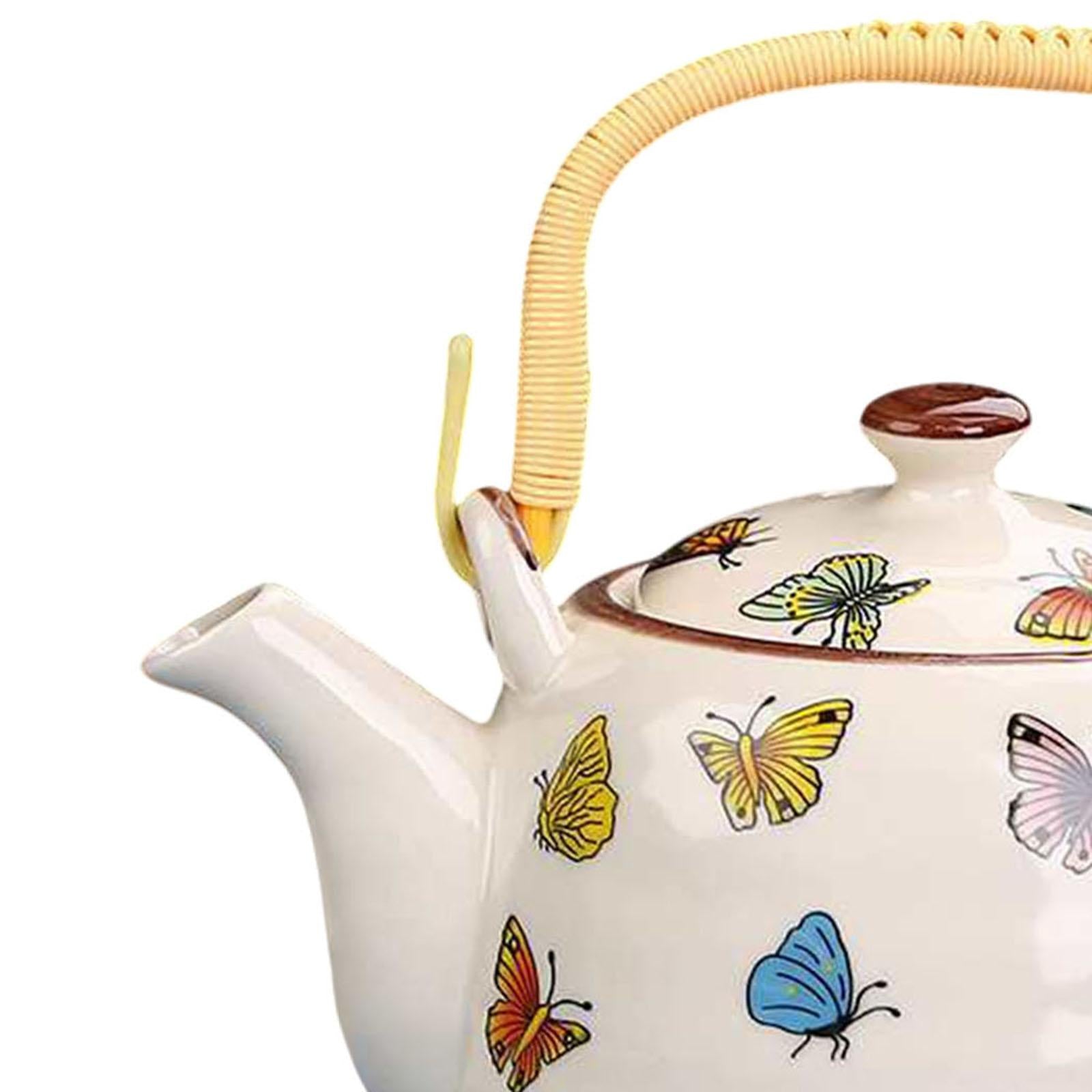 Porcelain Teapot Traditional Water Kettle for Household Outdoor Indoor Hotel butterfly