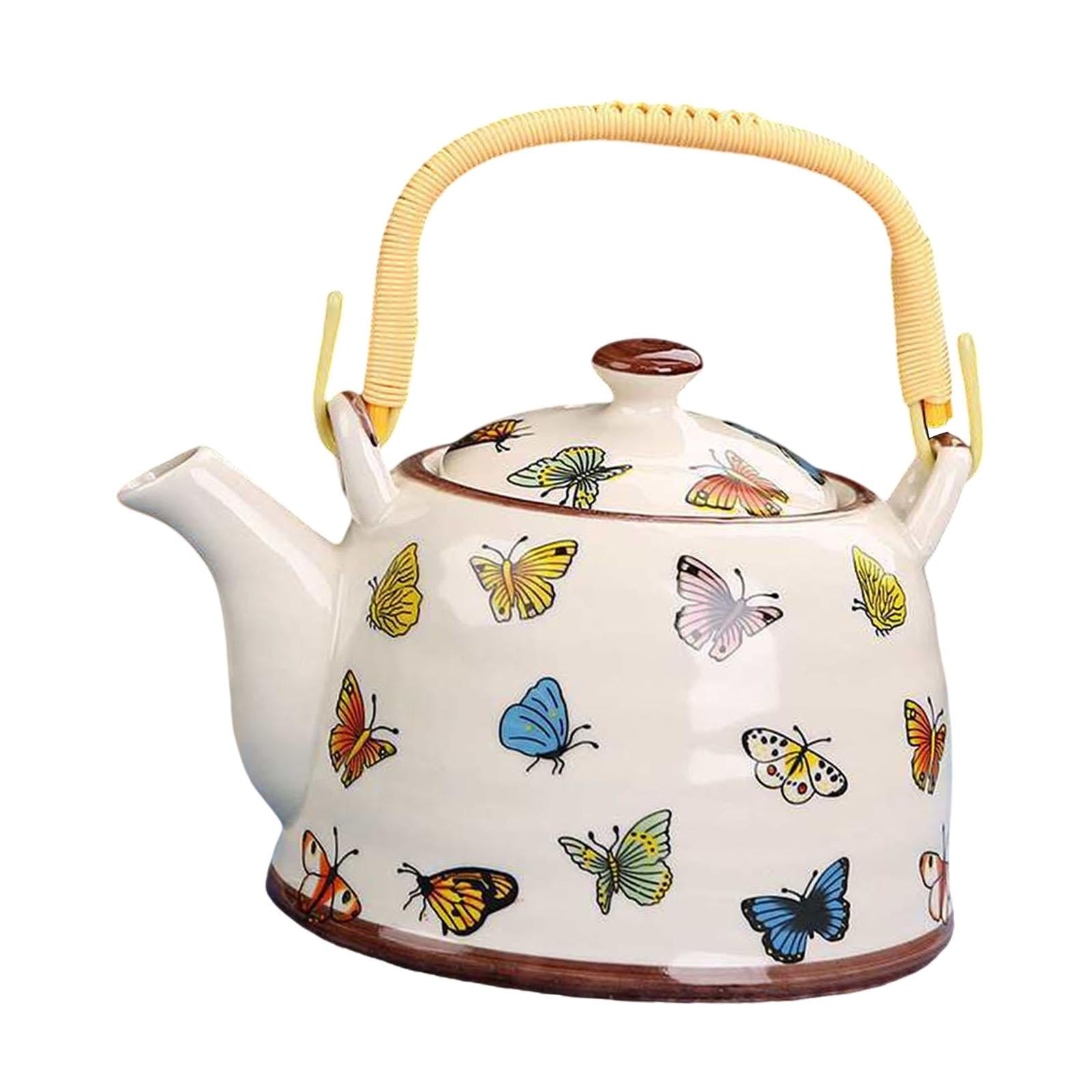 Porcelain Teapot Traditional Water Kettle for Household Outdoor Indoor Hotel butterfly