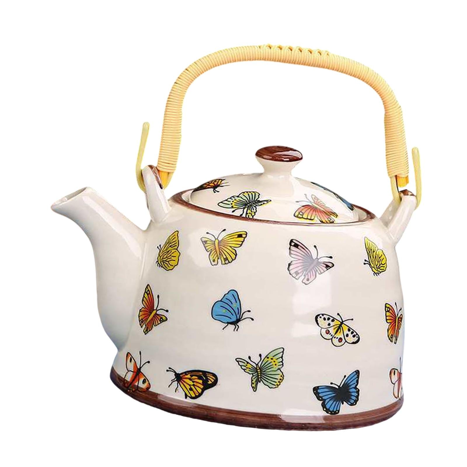Porcelain Teapot Traditional Water Kettle for Household Outdoor Indoor Hotel butterfly