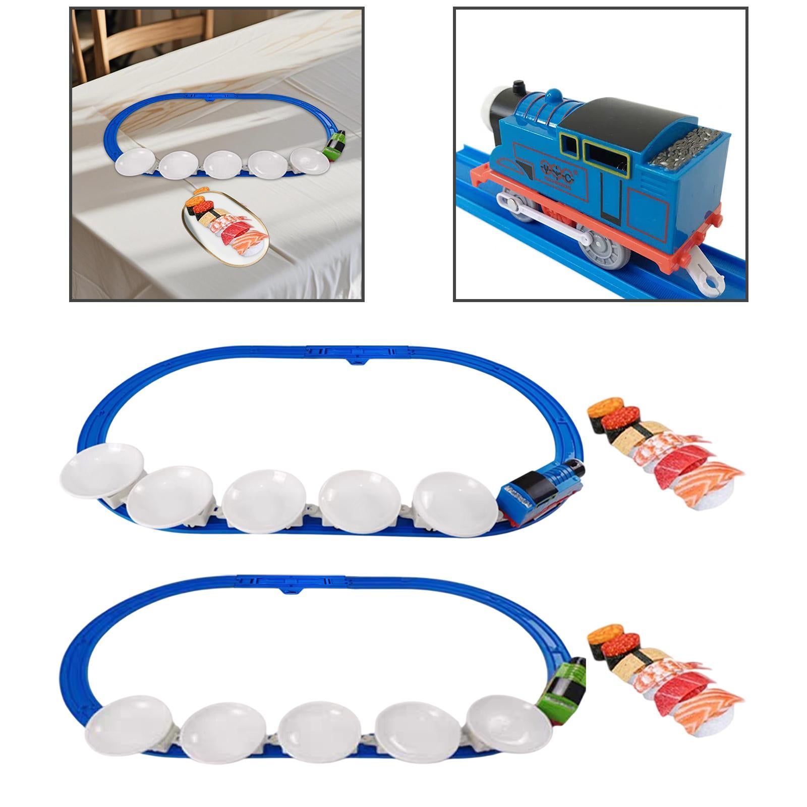 Sushi Train Toys Railway Train Electric Train Toy for Party Favors Boys Girl Blue Car