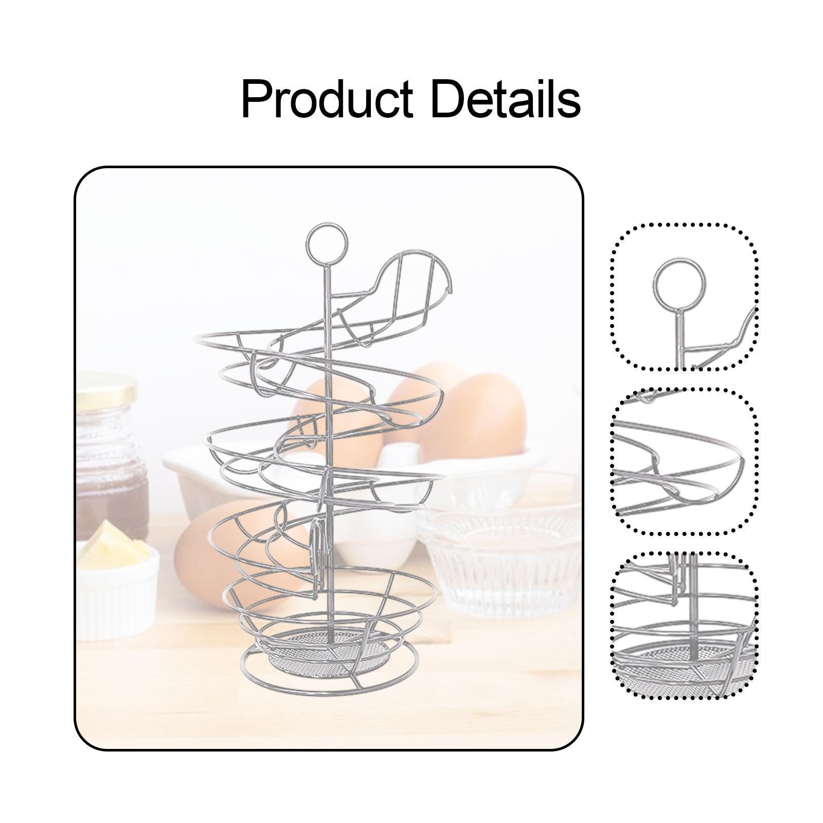 Spiral Egg Dispenser Rack Modern Egg Storage Rack for Pantry Counter Cabinet