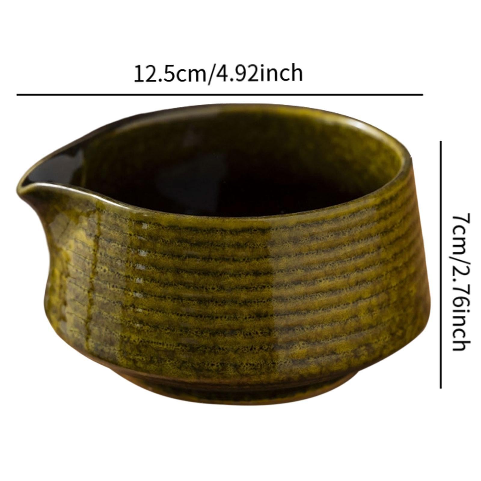 Japanese Matcha Tea Bowl Utensils Handcrafted for Tea Lovers Kitchen Tearoom Yellow