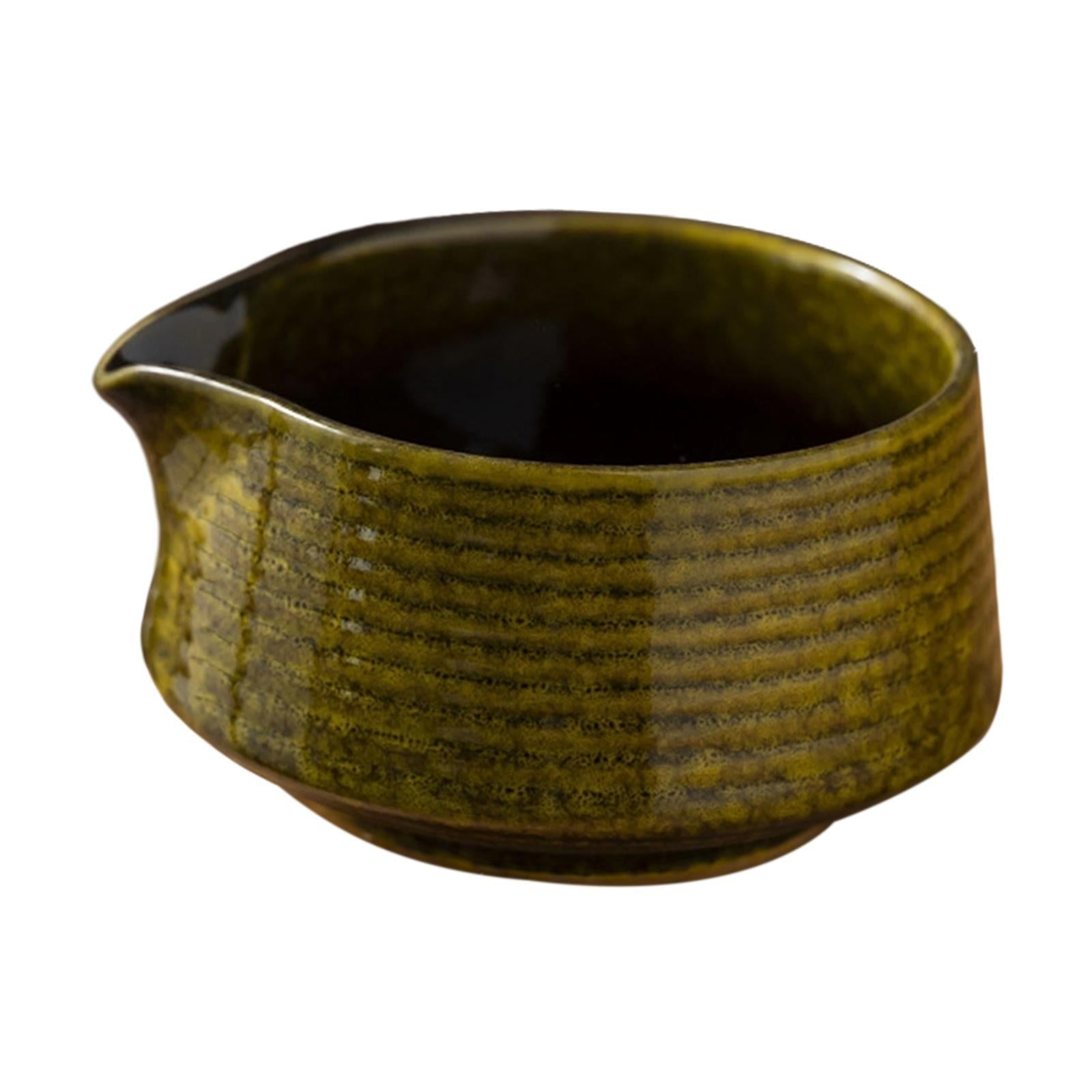 Japanese Matcha Tea Bowl Utensils Handcrafted for Tea Lovers Kitchen Tearoom Yellow