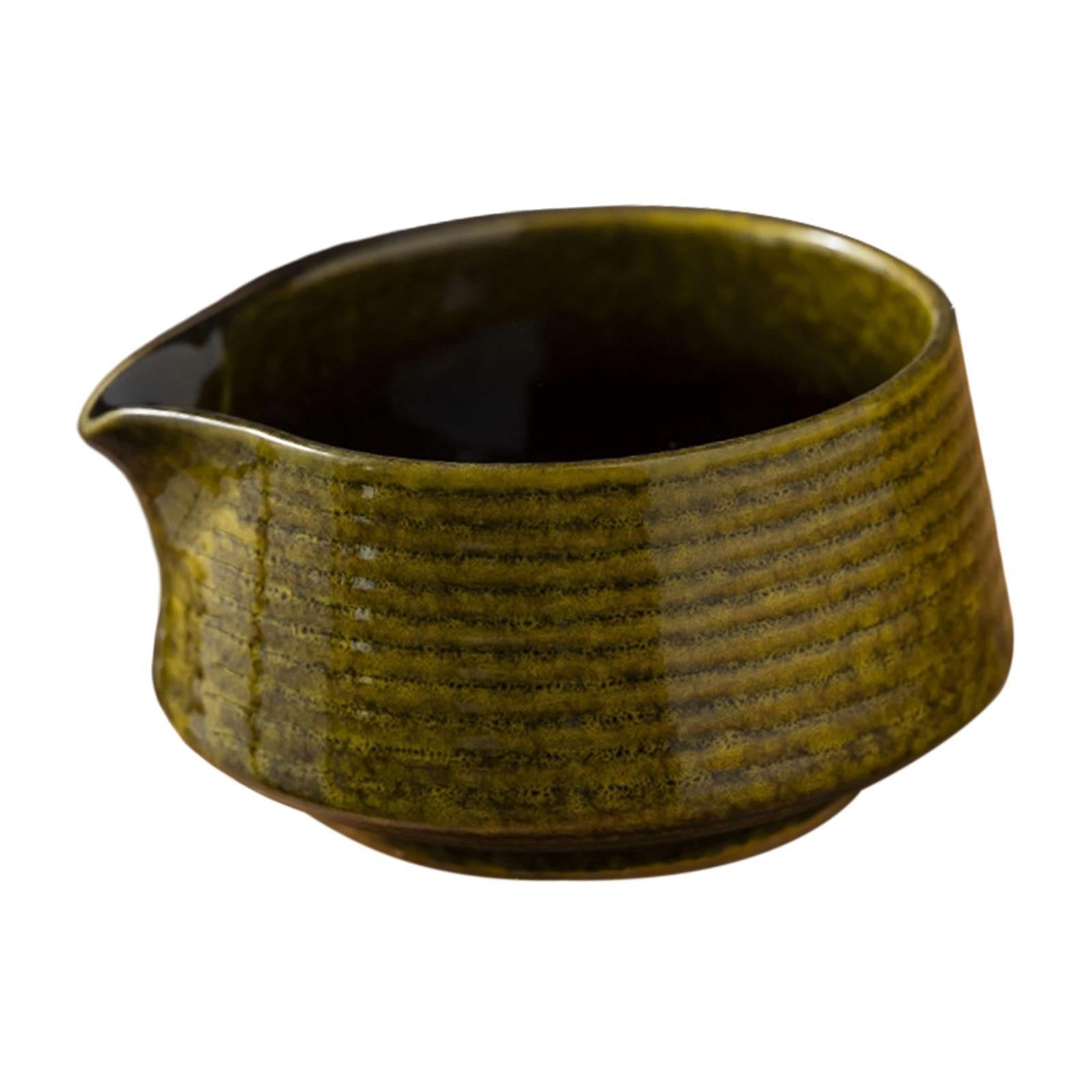 Japanese Matcha Tea Bowl Utensils Handcrafted for Tea Lovers Kitchen Tearoom Yellow
