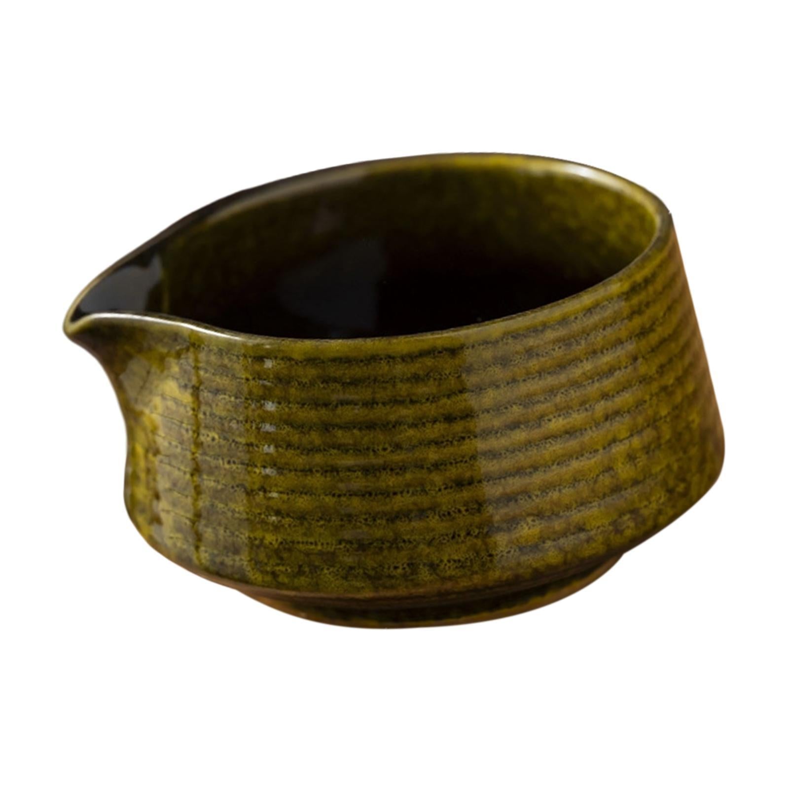Japanese Matcha Tea Bowl Utensils Handcrafted for Tea Lovers Kitchen Tearoom Yellow