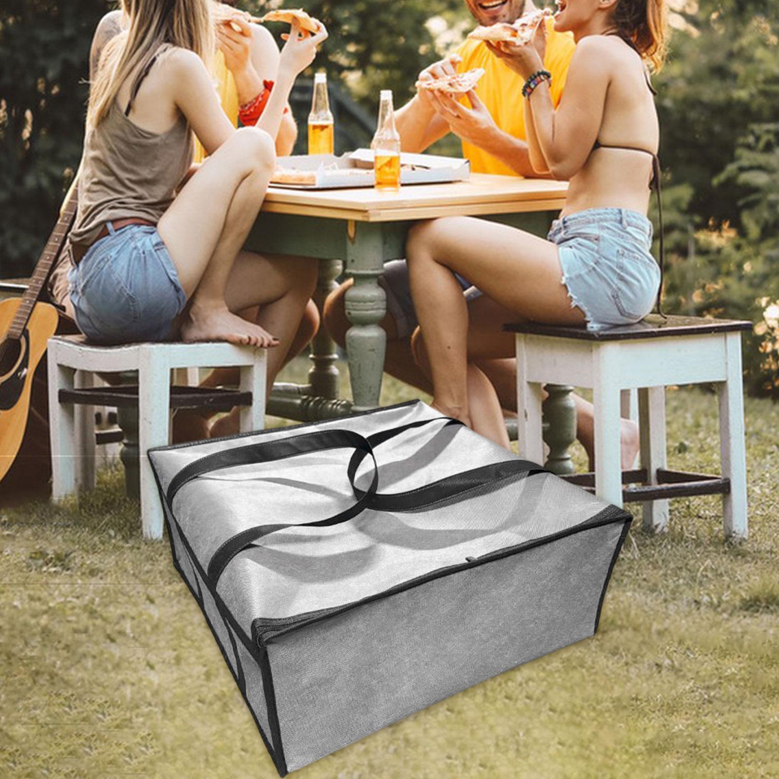 Pizza Delivery Bag Insulated Carrier Cookouts Carry Hot Cold Food Warmer Bag 50x50x35.5cm