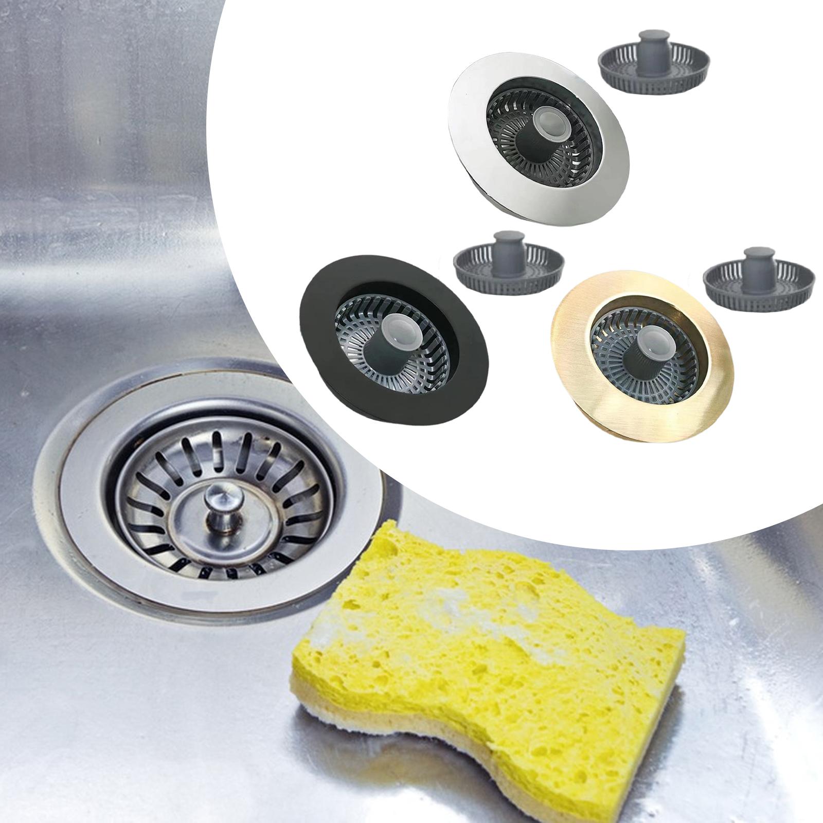 Kitchen Sink Drain Strainer Lightweight Rustproof Prevents Odor Sink Stopper silver