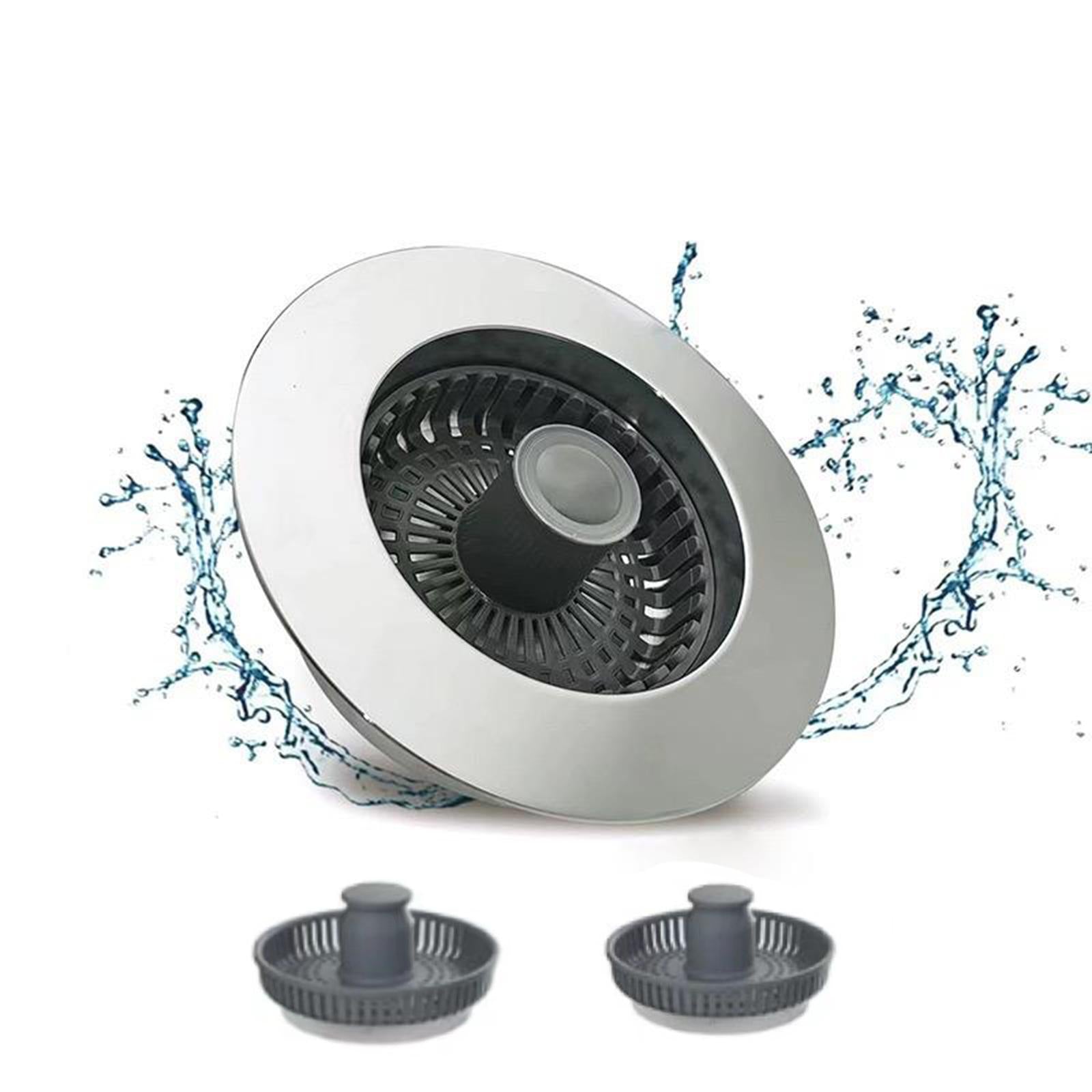 Kitchen Sink Drain Strainer Lightweight Rustproof Prevents Odor Sink Stopper silver
