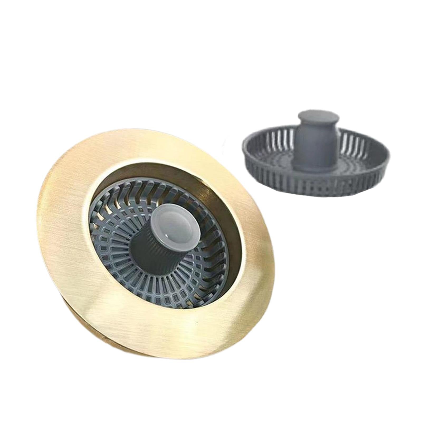 Kitchen Sink Drain Strainer Lightweight Rustproof Prevents Odor Sink Stopper golden