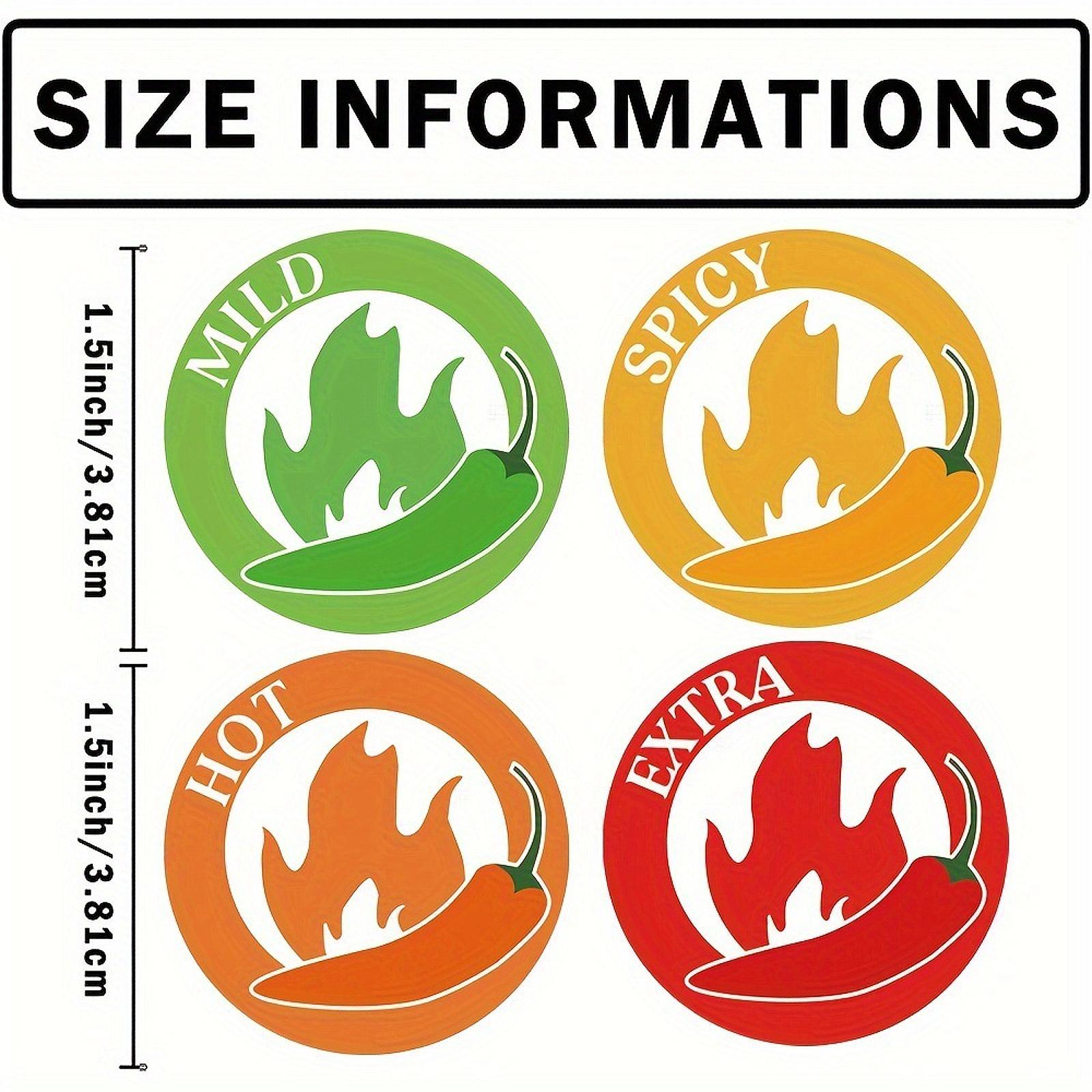 80x Chili Stickers 1.50inch Spicy Level Stickers for Kitchen Home Food Truck