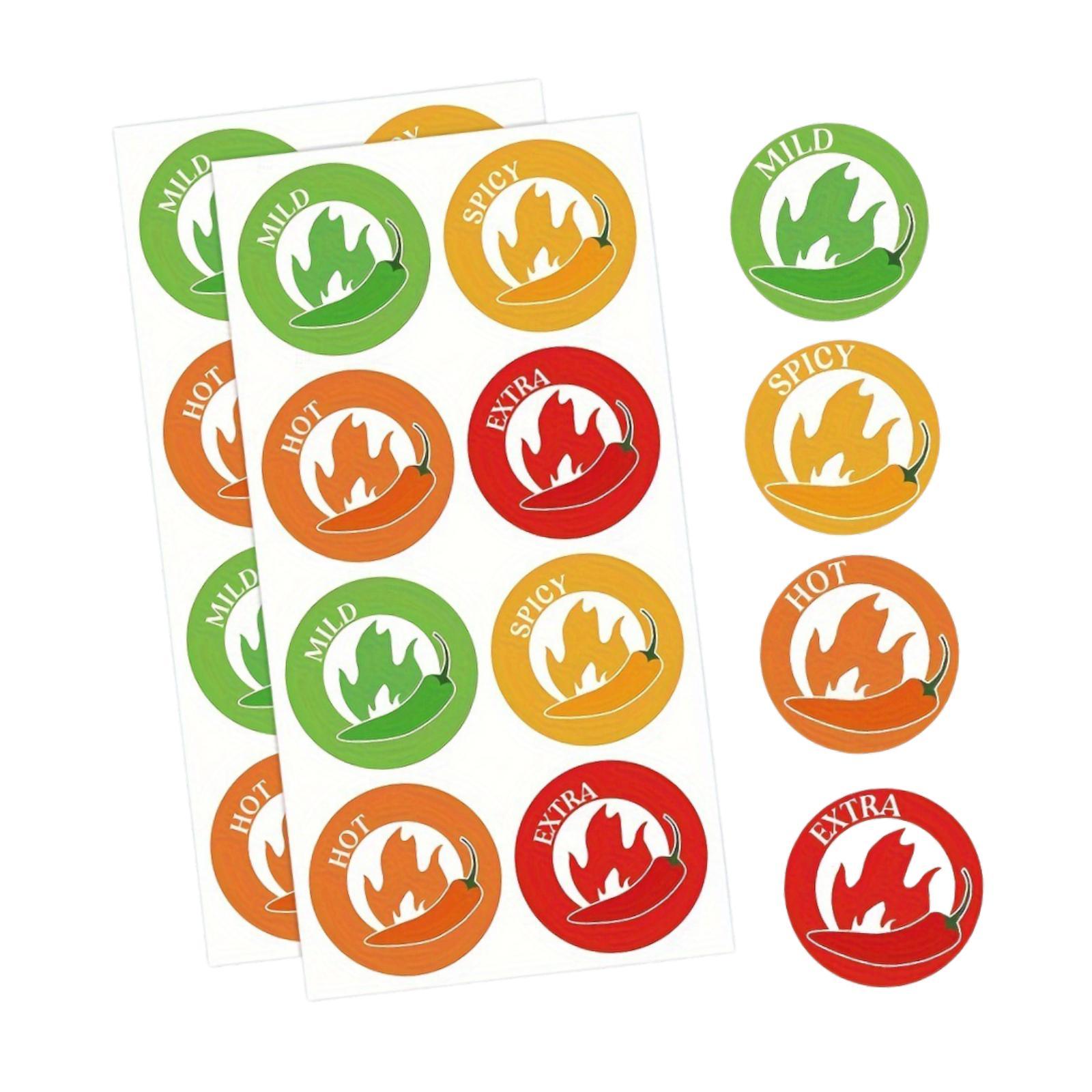 80x Chili Stickers 1.50inch Spicy Level Stickers for Kitchen Home Food Truck