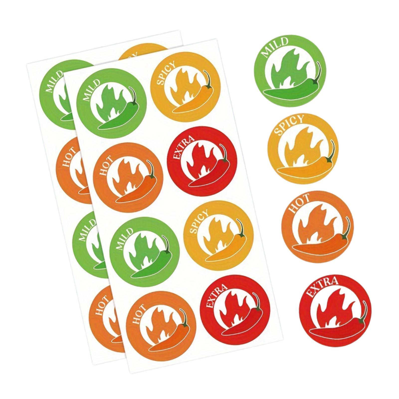 80x Chili Stickers 1.50inch Spicy Level Stickers for Kitchen Home Food Truck