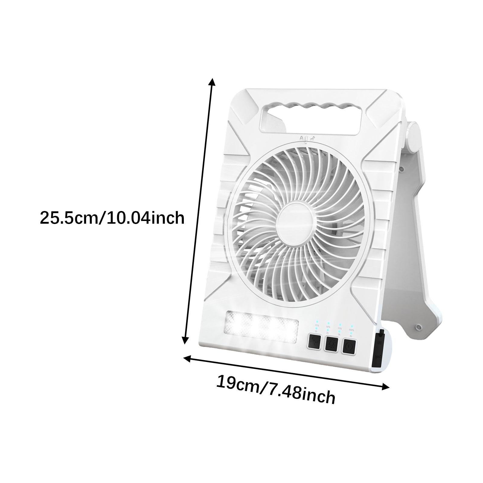 Camping Fan 4 Wind Settings Personal Cooling Device for Desktop Vacation Rvs white