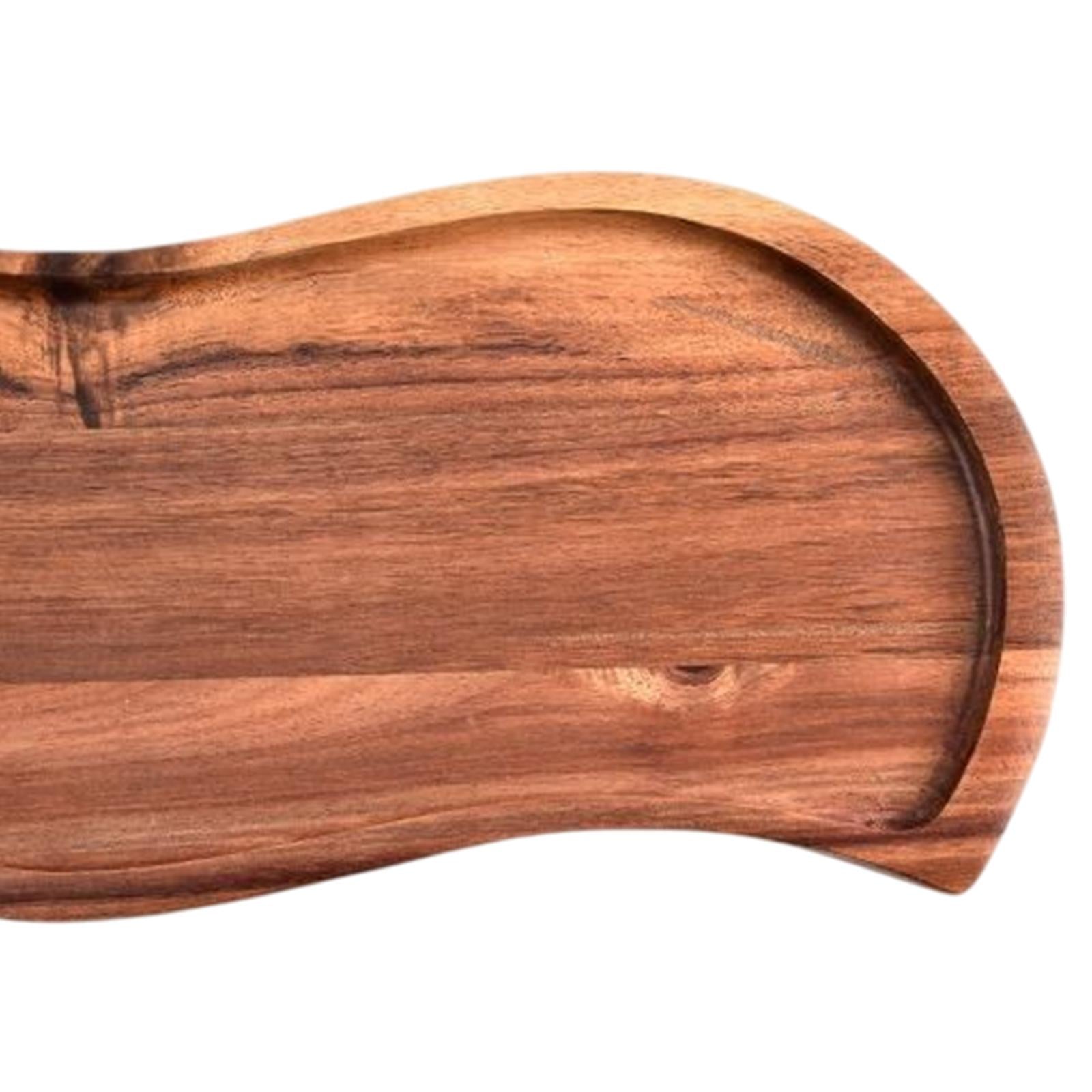 Wood Serving Tray S Shaped Dish Plate Serving Platter for Cheese Snacks L