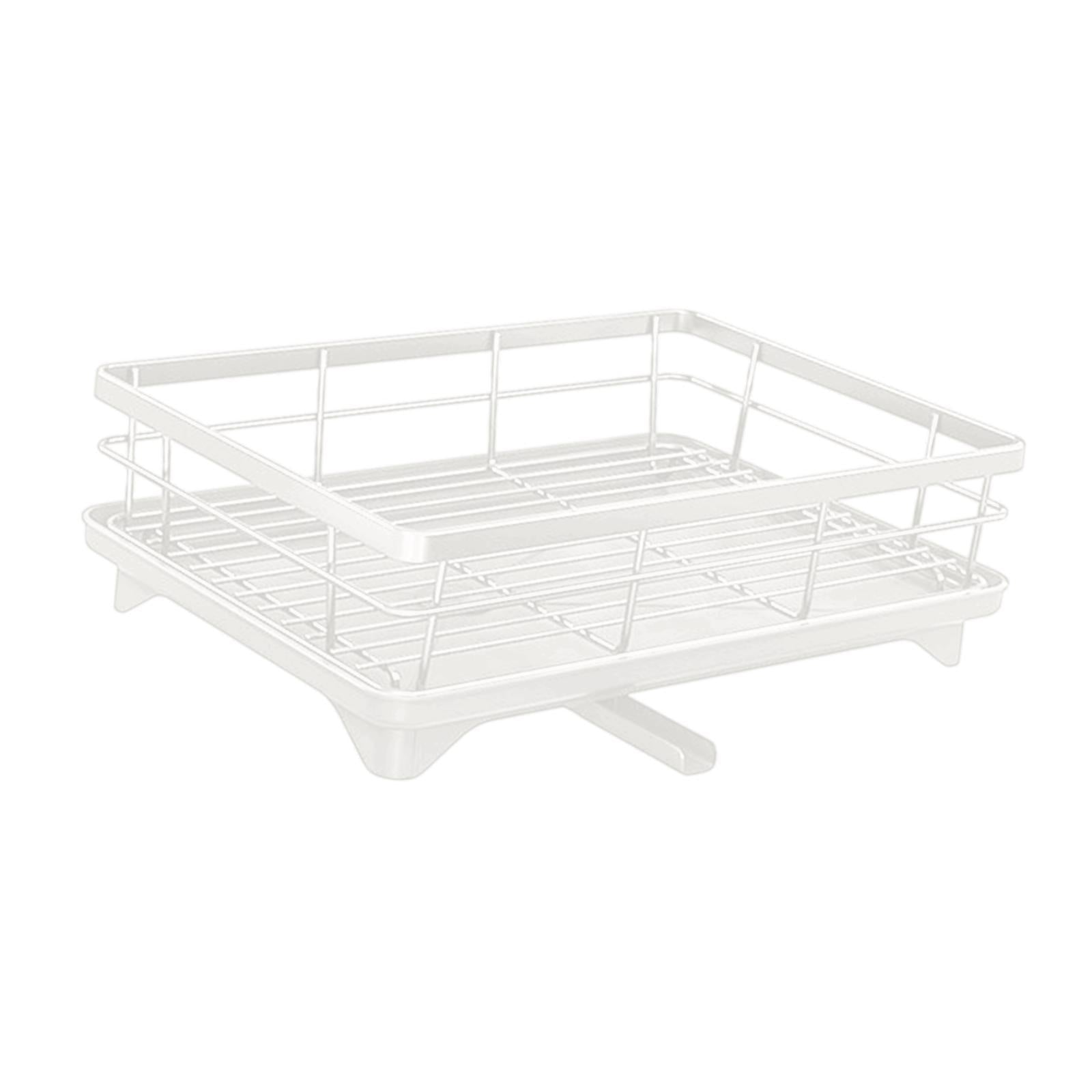 Kitchen Dish Drying Rack Sturdy Dish Storage Rack for Apartment Kitchen Home White