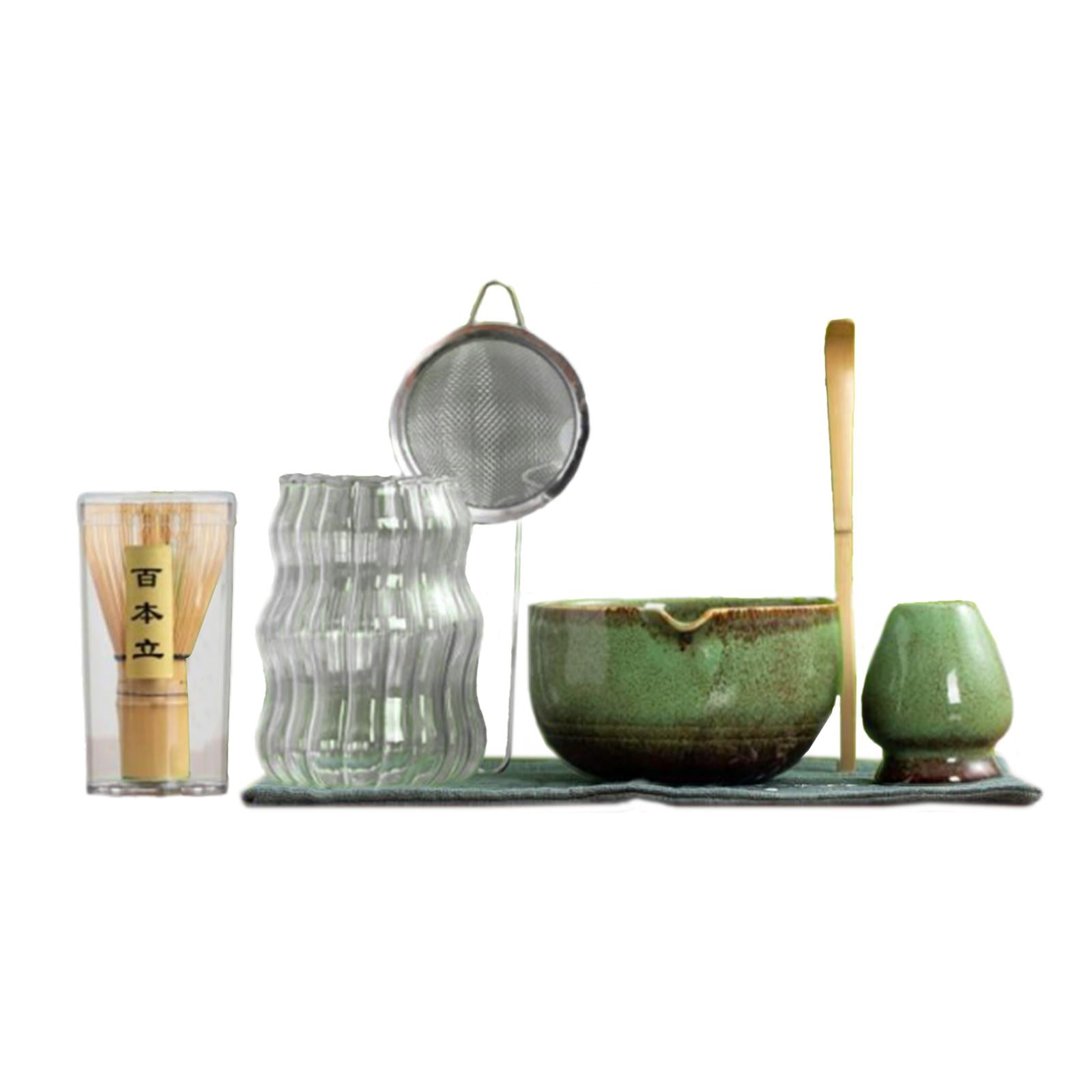 Matcha Tea Set Sturdy Whisk Holder Porcelain Tea Bowl Matcha Bowl with Spout