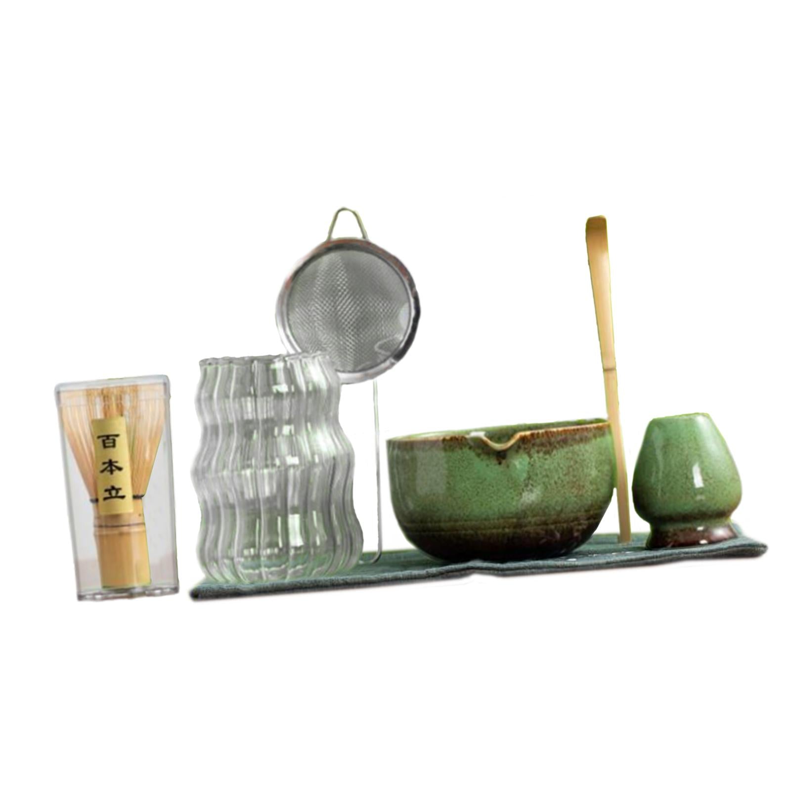 Matcha Tea Set Sturdy Whisk Holder Porcelain Tea Bowl Matcha Bowl with Spout