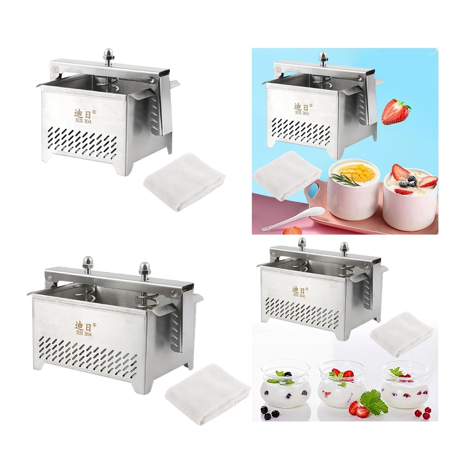 Dry Yogurt Strainer Homemade Cold Extraction Manual Metal Greek Yogurt Maker 12cmx12cmx9.5cm