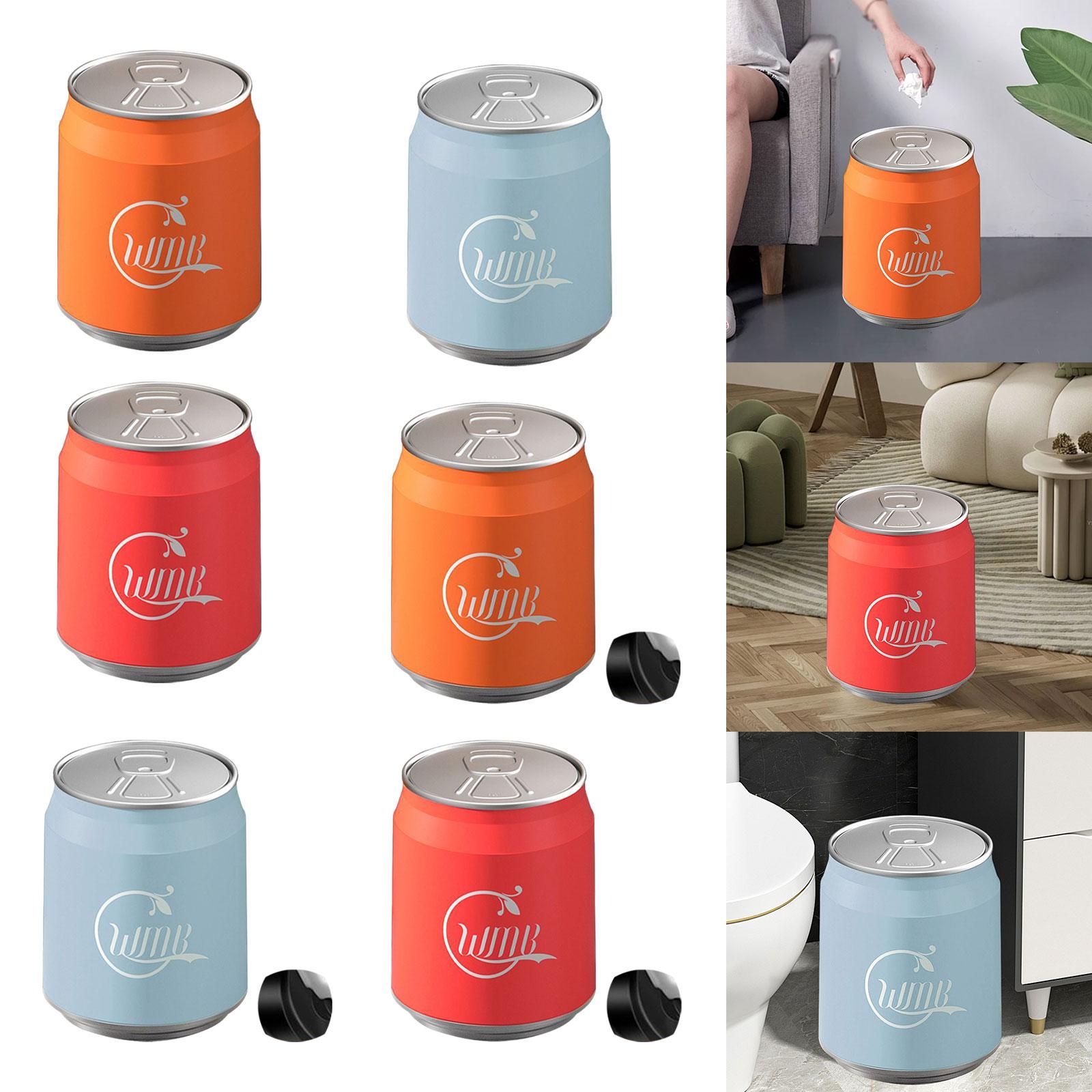 Cola Can Shape Rubbish Container Small Kitchen Wastebasket for Office Toilet Orange