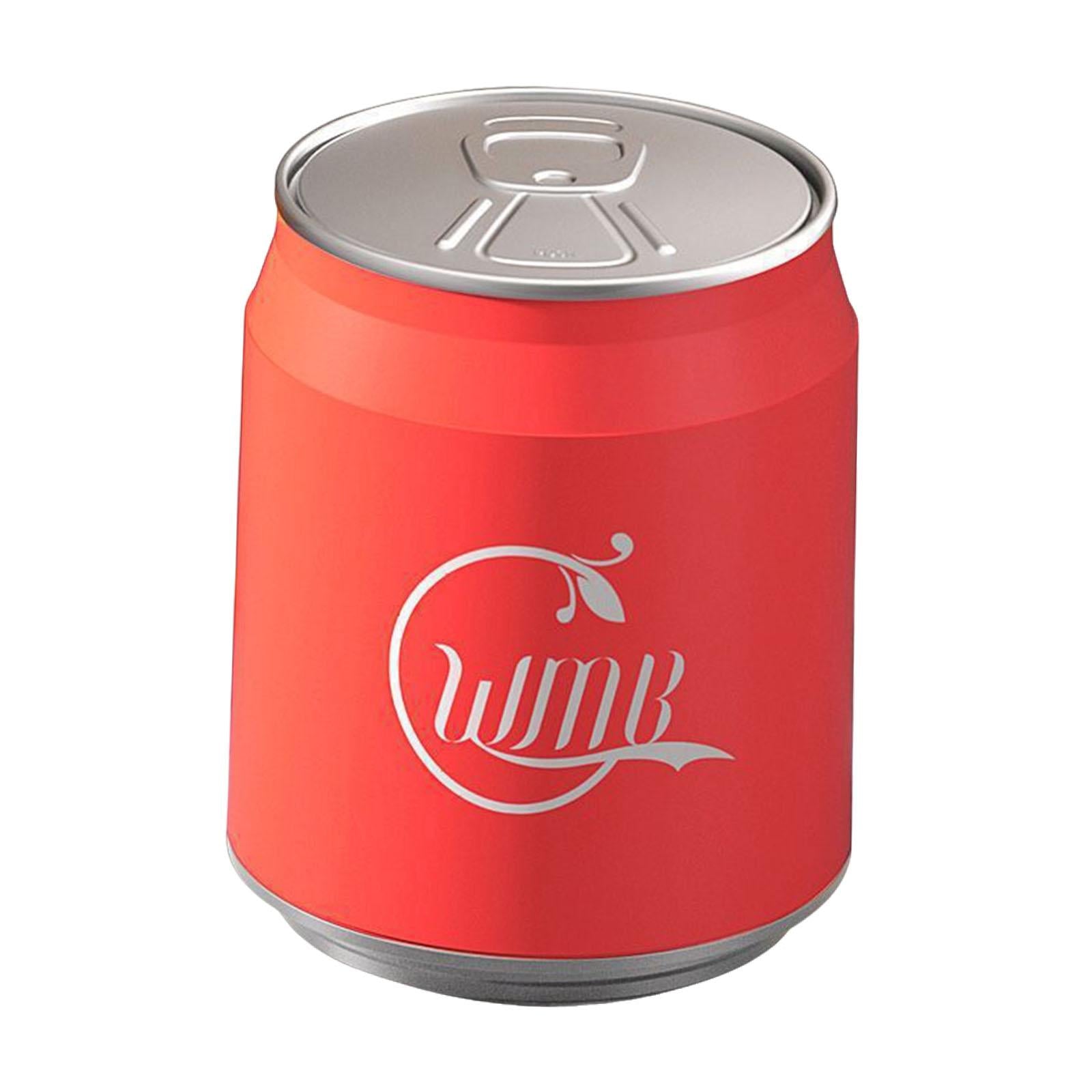 Cola Can Shape Rubbish Container Small Kitchen Wastebasket for Office Toilet Red
