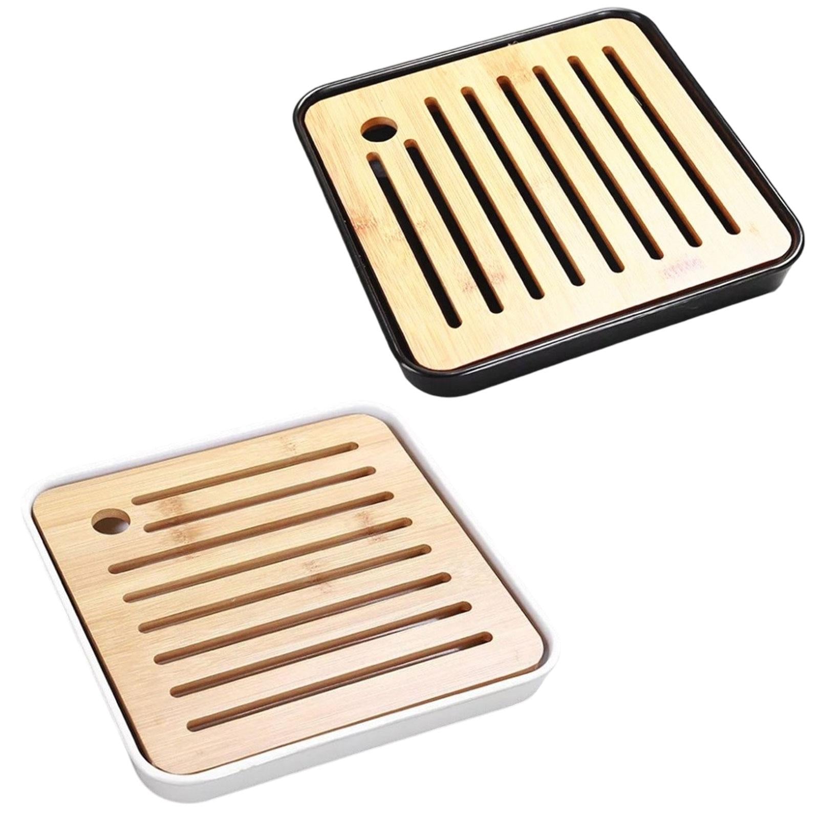 Bamboo Kung Fu Tea Tray Water Storage Mini Tea Ceremony for Household Office black