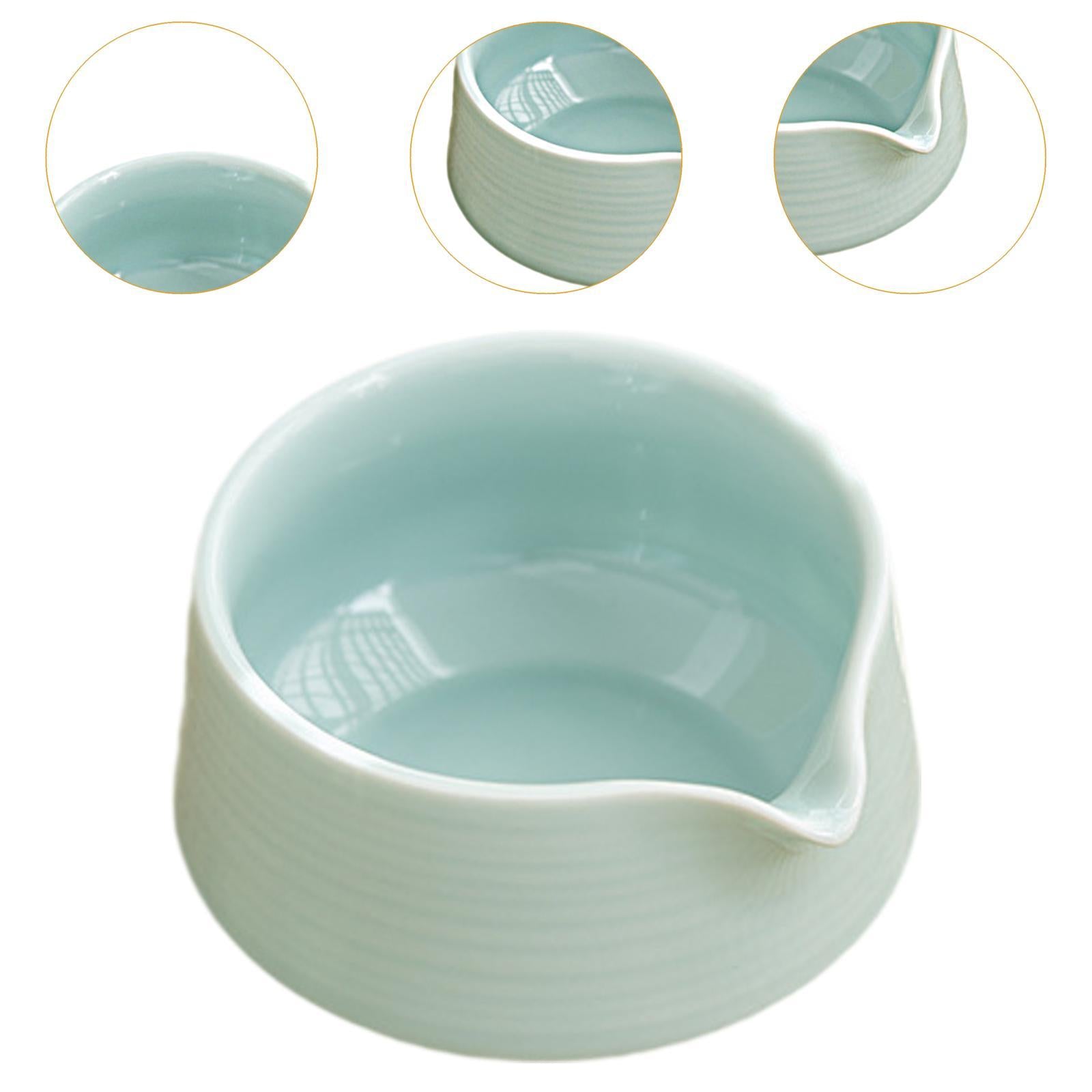 Ceramic Matcha Bowl Green Tea Ceremony Chawan Accessories with Pouring Spout