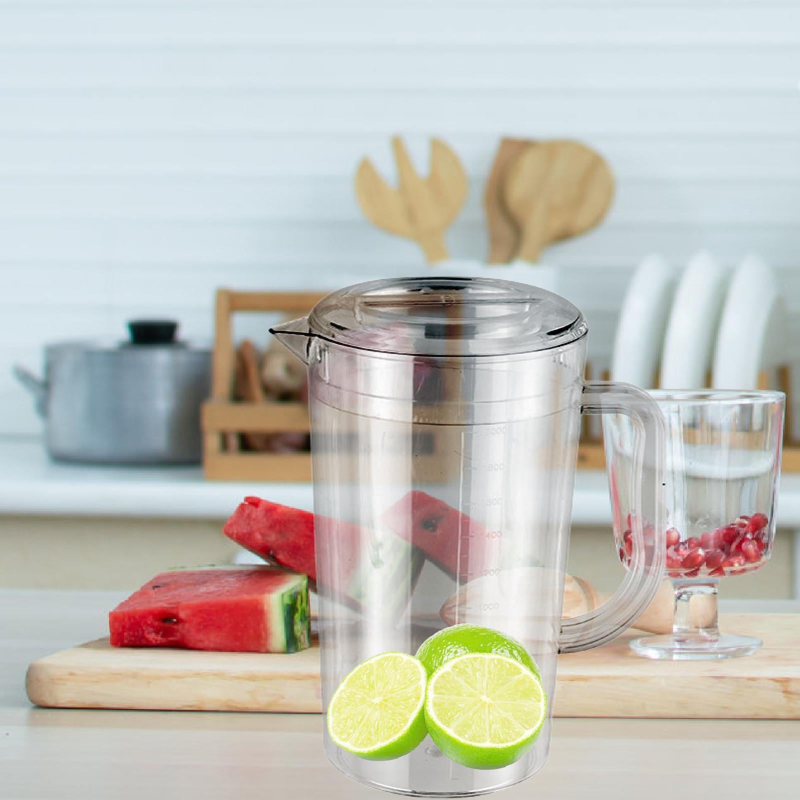 Water Pitcher Summer Versatile Household Ice Tea Kettle for Ice Tea Lemonade 2000ml 23.5cmx11.5cm