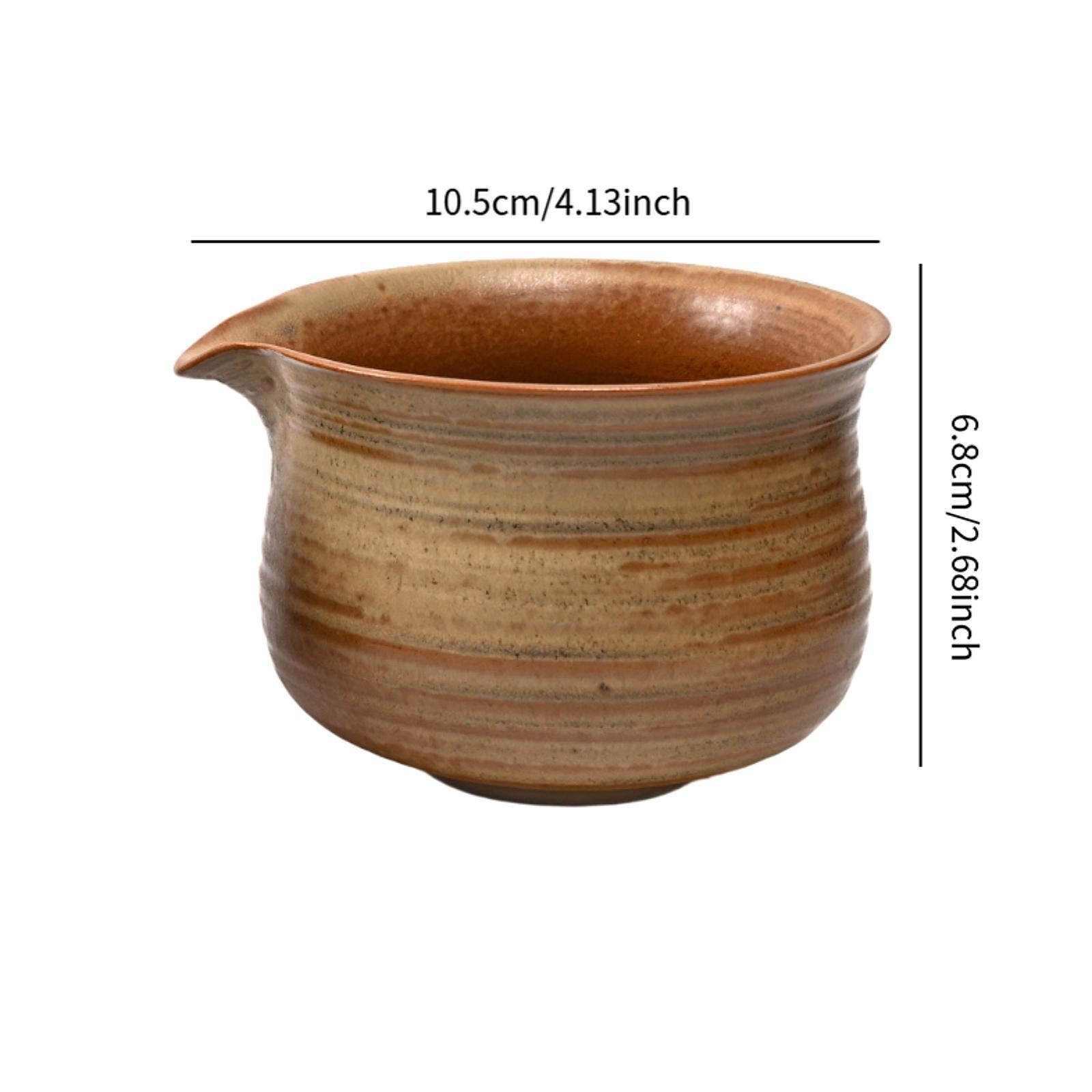Ceramic Matcha Bowl Gift Porcelain Tea Bowl for Kitchen Tea Room Living Room Retro Design Yellow