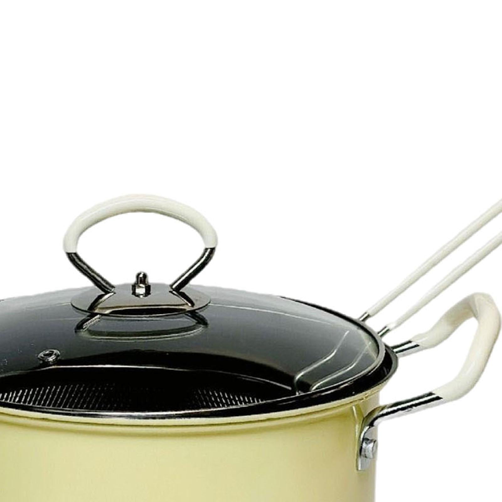 Deep Fryer Pot Practical Easy to Clean Deep Fry Pan for Camping Home Outdoor Yellow