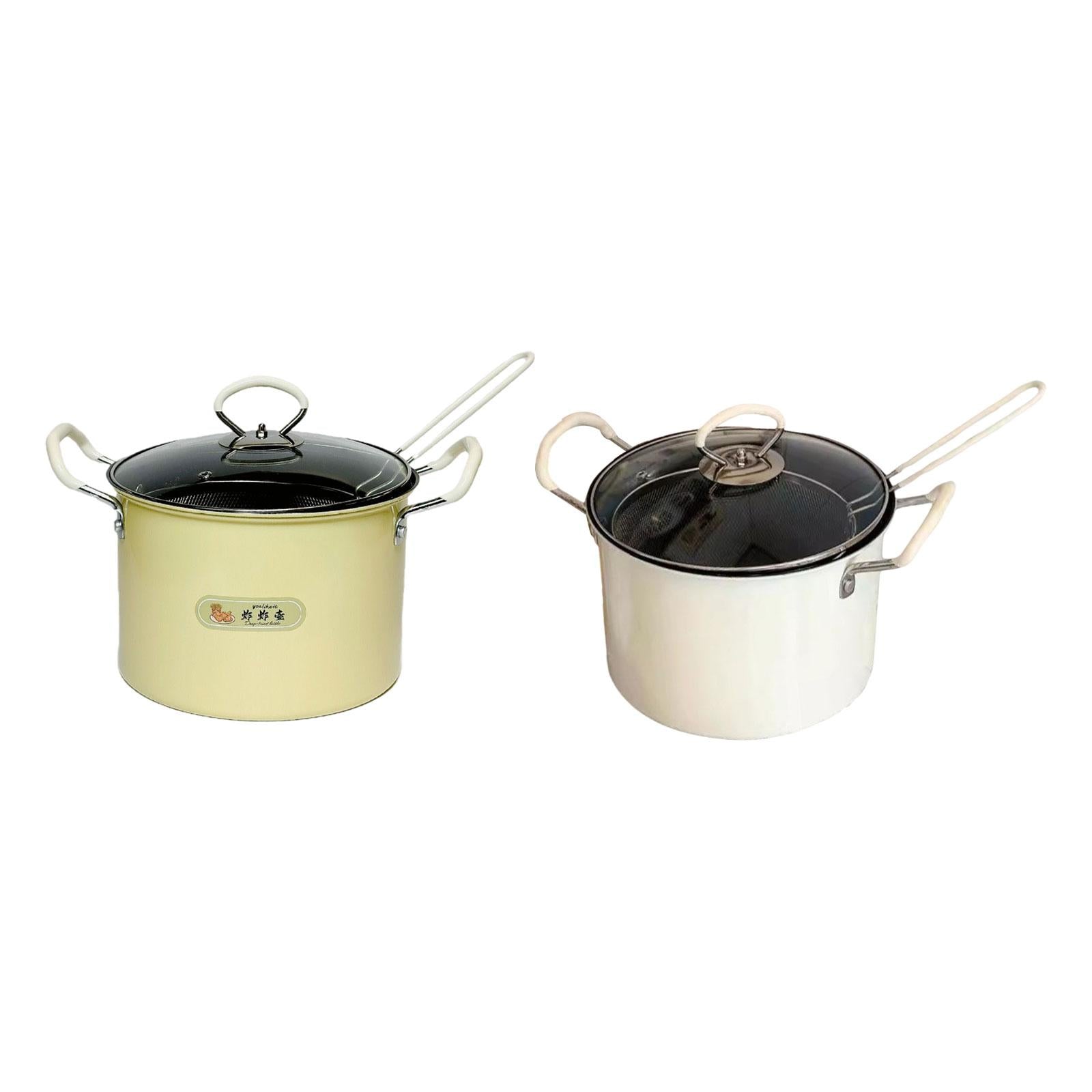 Deep Fryer Pot Practical Easy to Clean Deep Fry Pan for Camping Home Outdoor Yellow