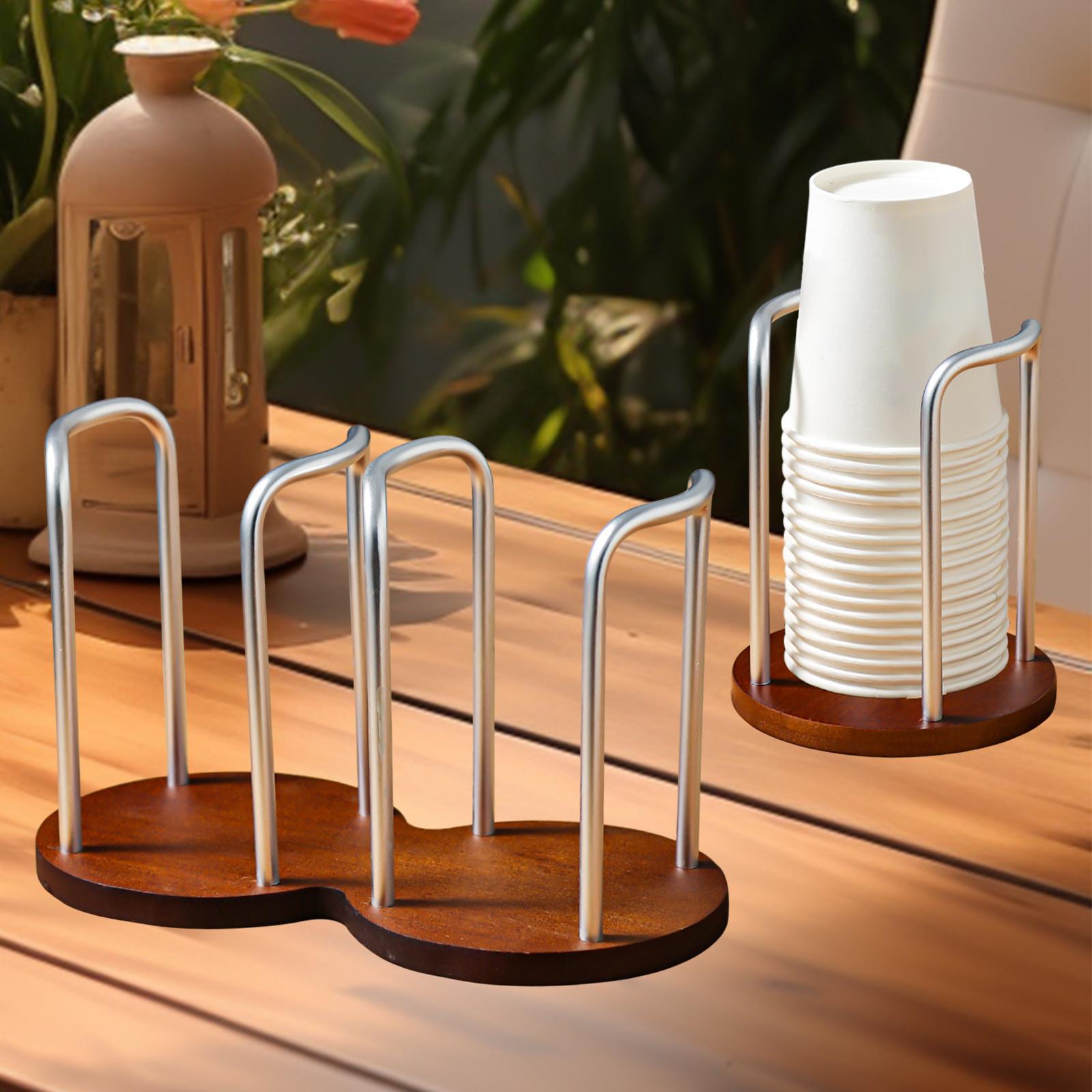 Coffee Cup Holder Organizer Aluminum Alloy for Coffee Shop Home Bathroom Single Rack