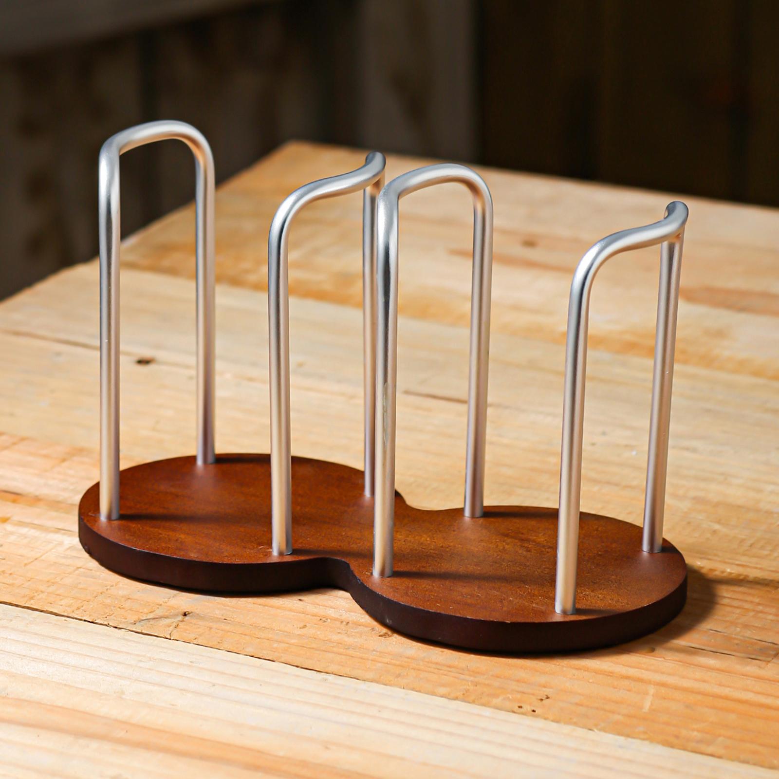 Coffee Cup Holder Organizer Aluminum Alloy for Coffee Shop Home Bathroom Double Rack