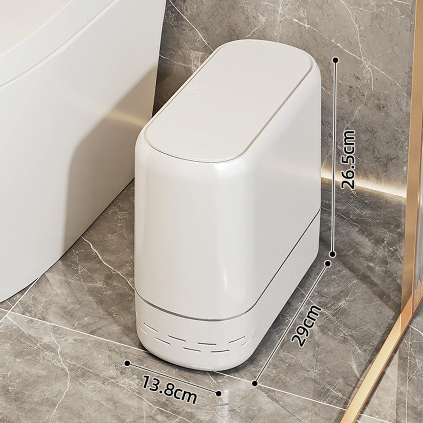 Trash Can Lightweight Nonslip Stylish Dustbin for Kitchen Bedroom Craft Room 29x13.8x26.5cm White
