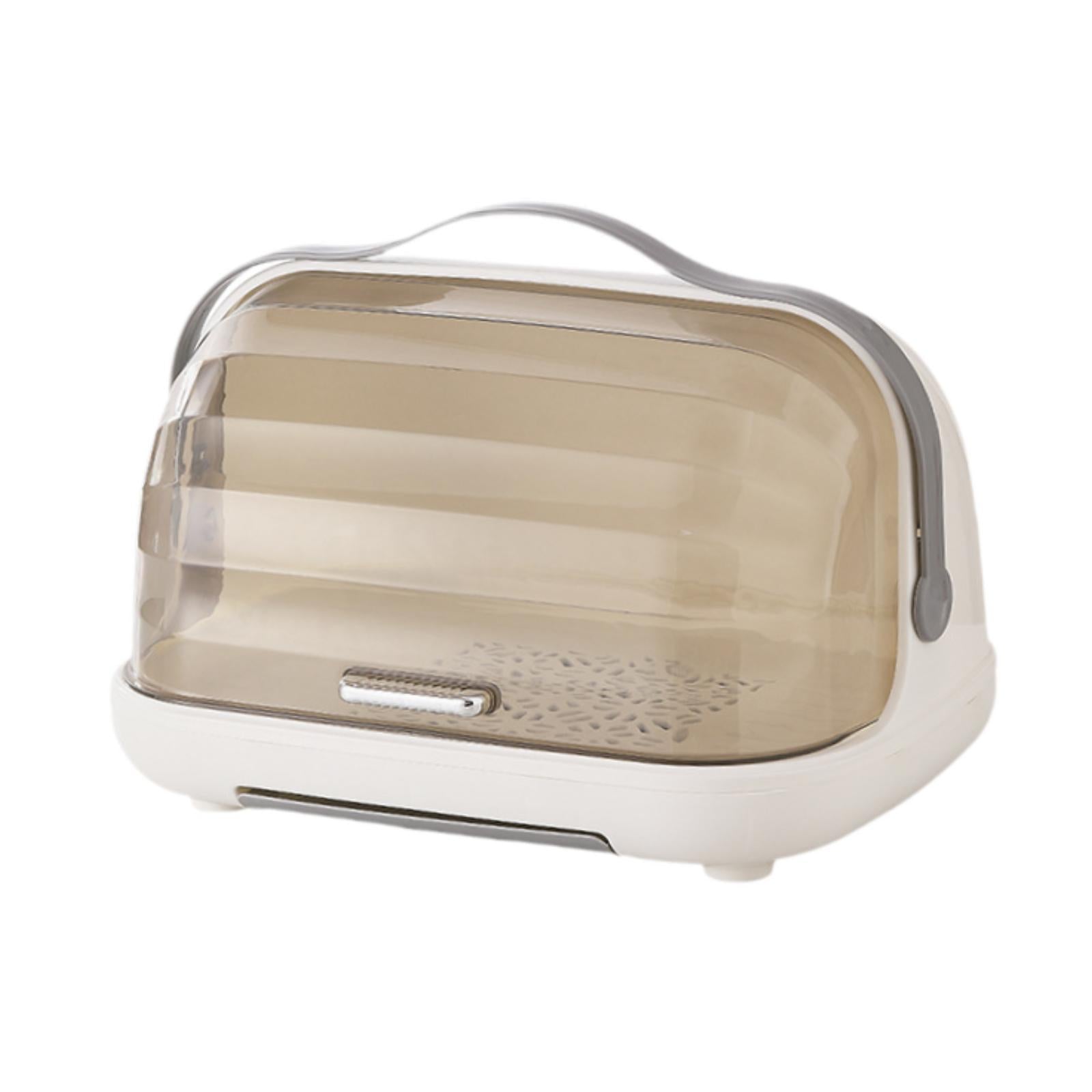 Dish Drying Rack with Cover Kitchen Counter for Chopsticks Tea Cup Tableware White