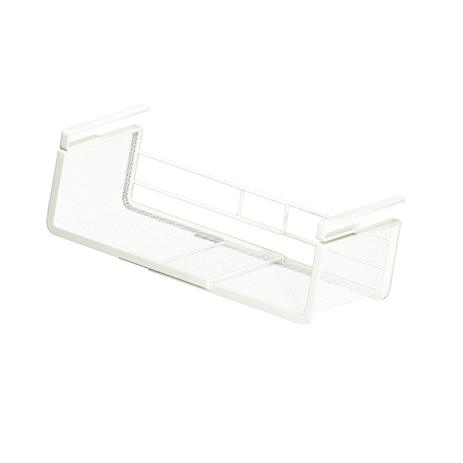 Under Cabinet Shelf White Hanging Holder for Laundry Room Cupboard Bookshelf