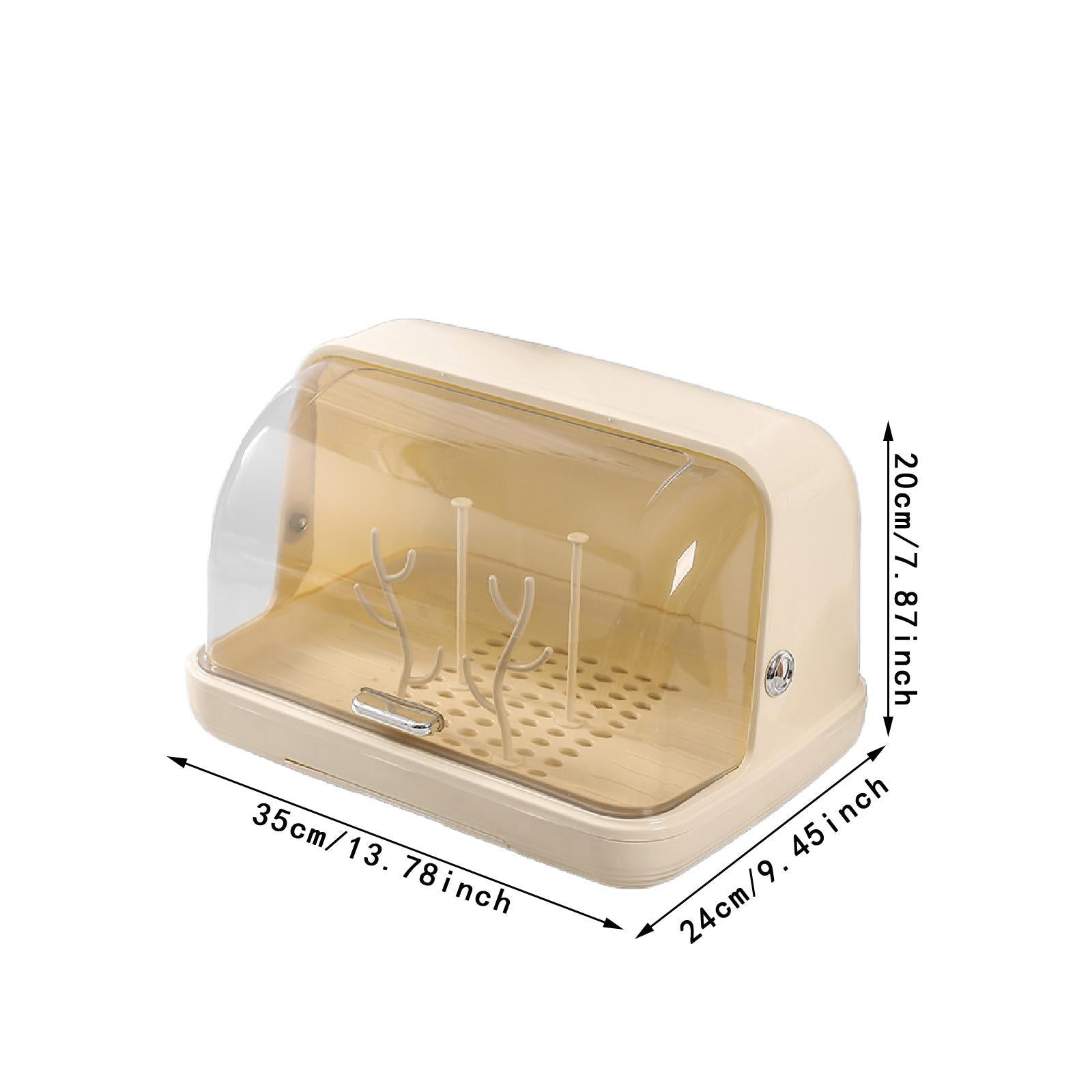 Desktop Cup Organizer Dustproof Container for Dinnerware Tea Cups Coffee Mug Yellow