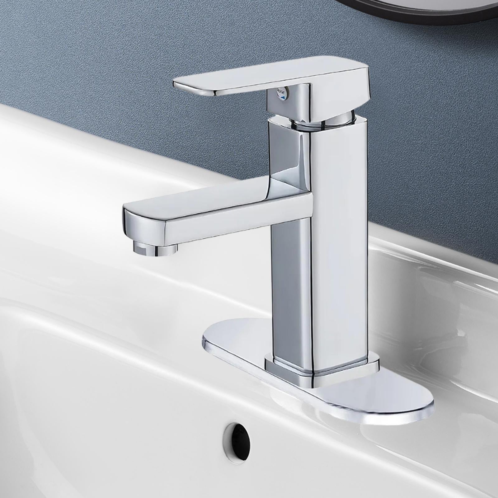 Waterfall Bathroom Sink Tap Mixer Bathroom Faucet for Sink Farmhouse Silver