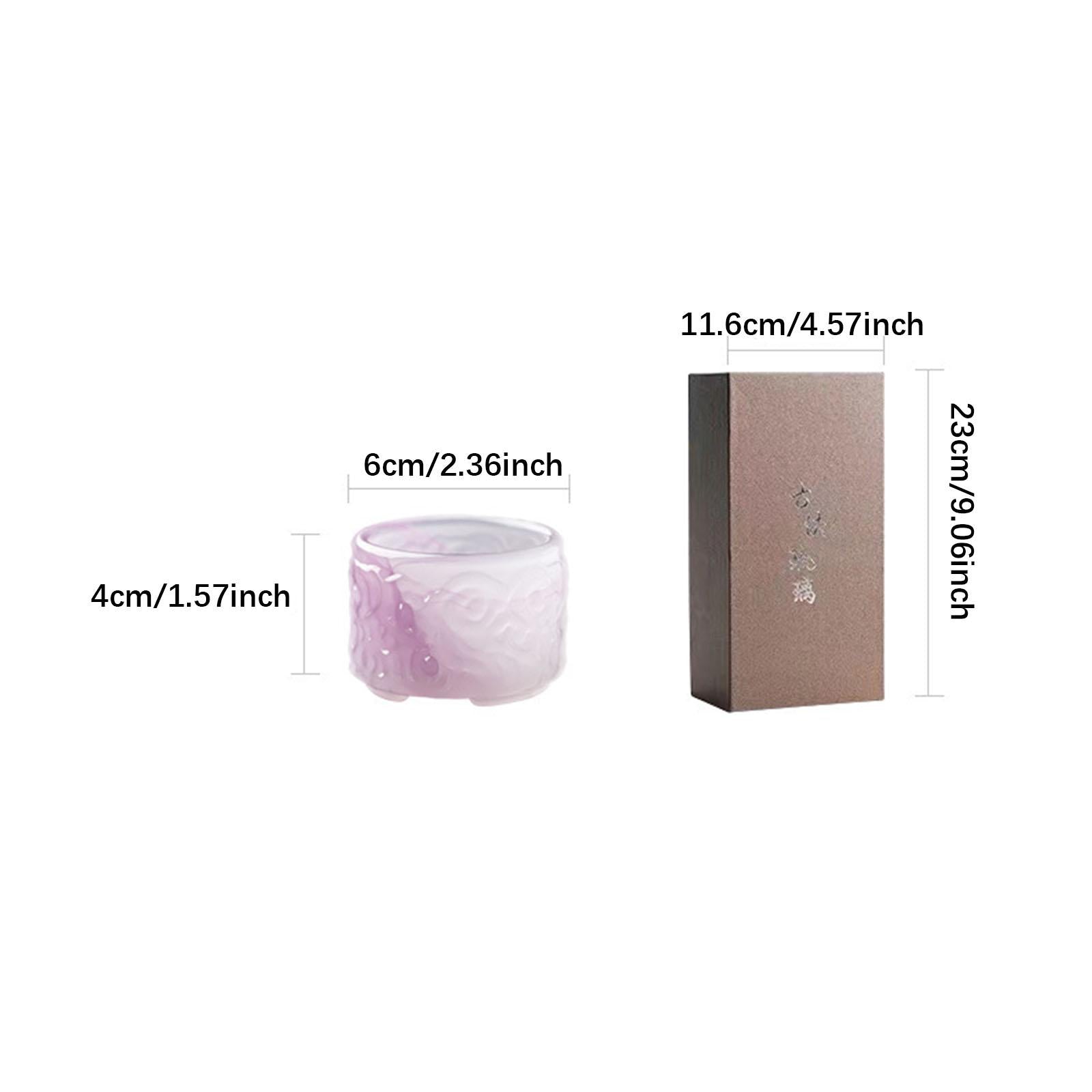 4Pcs Chinese Kung Fu Tea Cup Colored Glaze 50ml with Gift Box Elegant Teacup