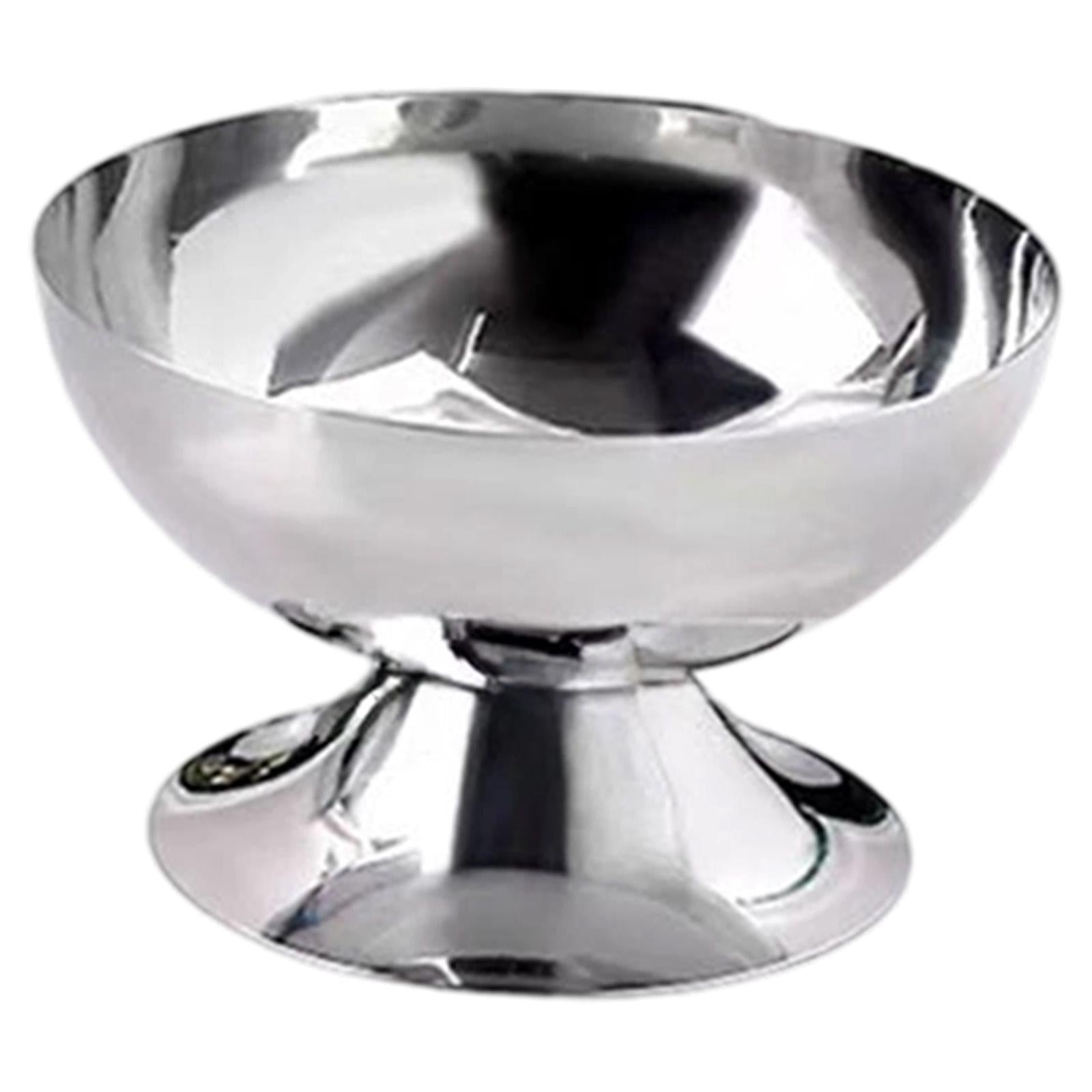 Footed Dessert Bowl Stainless Steel Goblet Bowl for Sundae Milkshakes Cereal Height 11cm