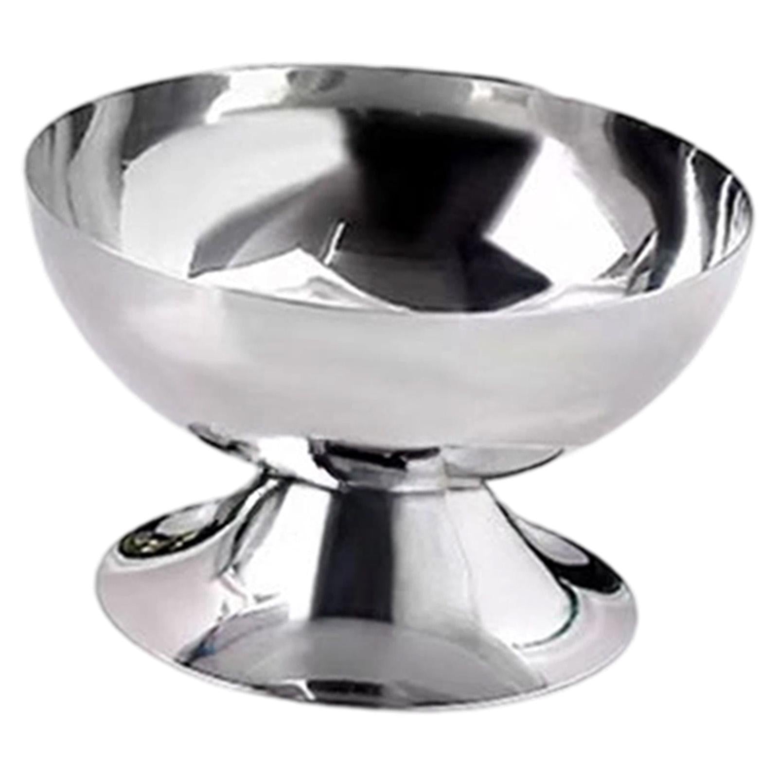 Footed Dessert Bowl Stainless Steel Goblet Bowl for Sundae Milkshakes Cereal Height 11cm
