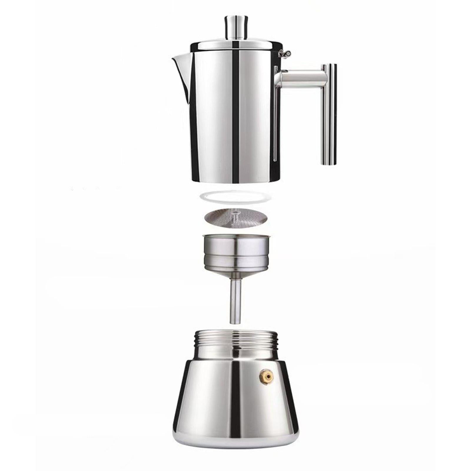 Moka Pot 6 Cup Multifunctional Stovetop Coffee Maker for Home Camping Office