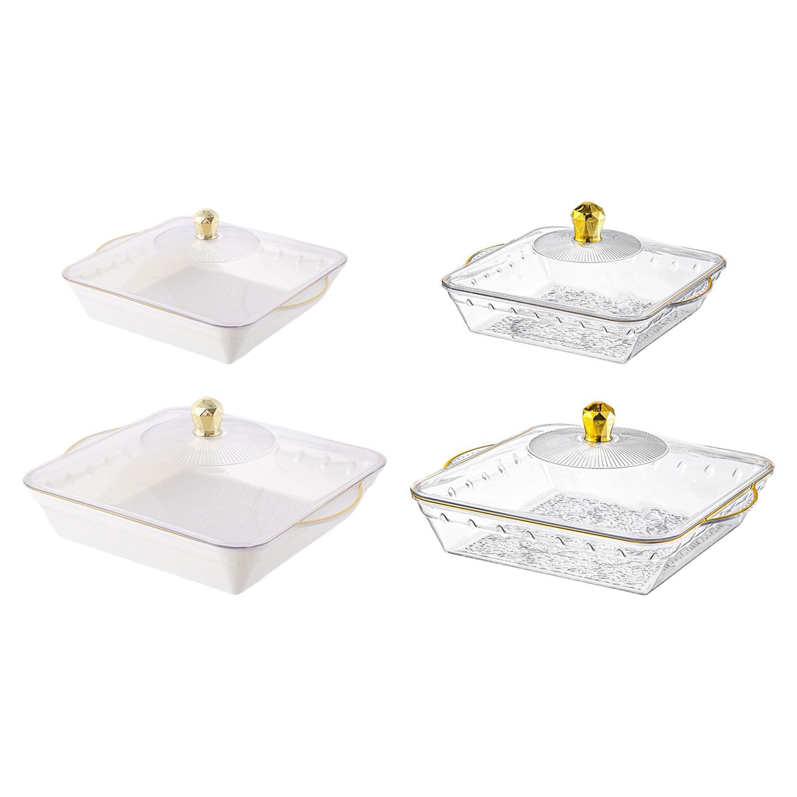 Fruit Bowl with Lid Modern Protable Fruit Plate for Party Home Coffee Drinks 25x28.5x5.3cm clear