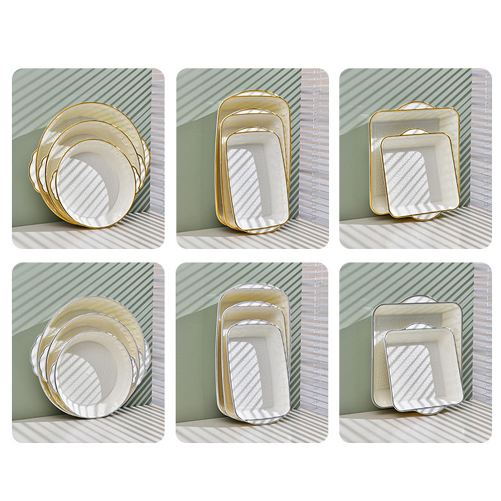 Fruit Bowl with Lid Modern Protable Fruit Plate for Party Home Coffee Drinks 25x28.5x5.3cm white