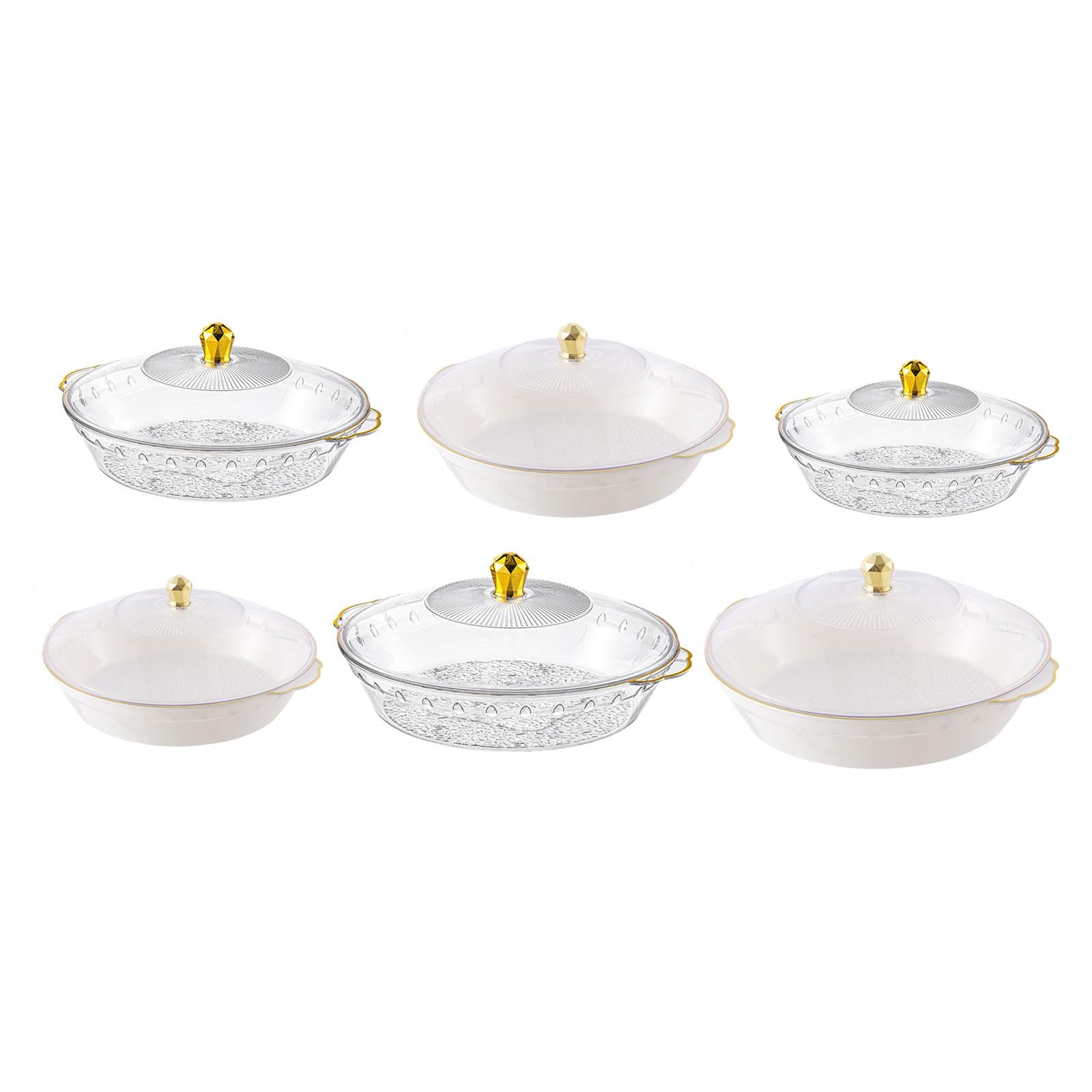 Fruit Bowl with Lid Container Decorative Dish for Kitchen Home Breakfast Tea clear 33.5x30.5x6cm
