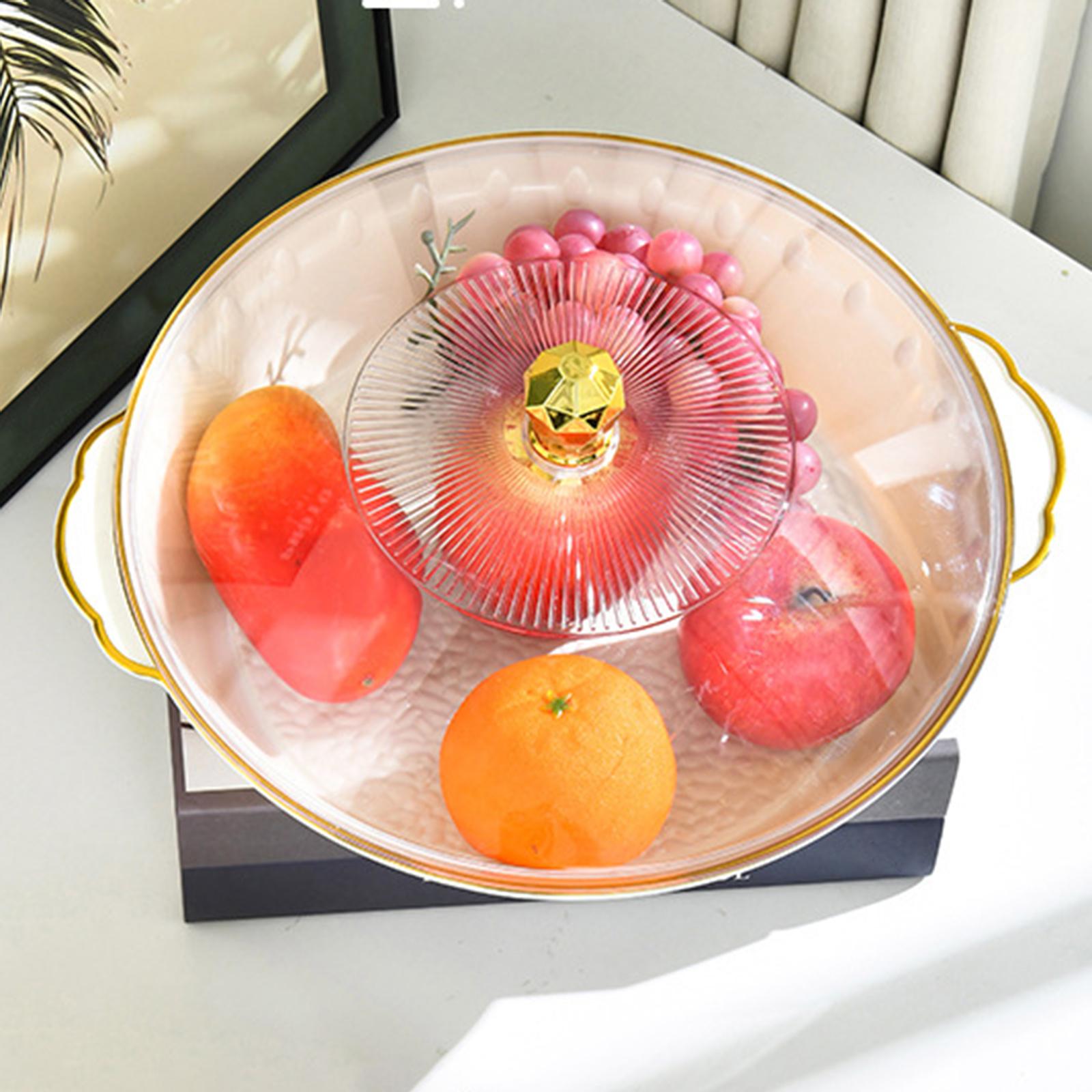 Fruit Bowl with Lid Container Decorative Dish for Kitchen Home Breakfast Tea white 39.2x35x16.3cm