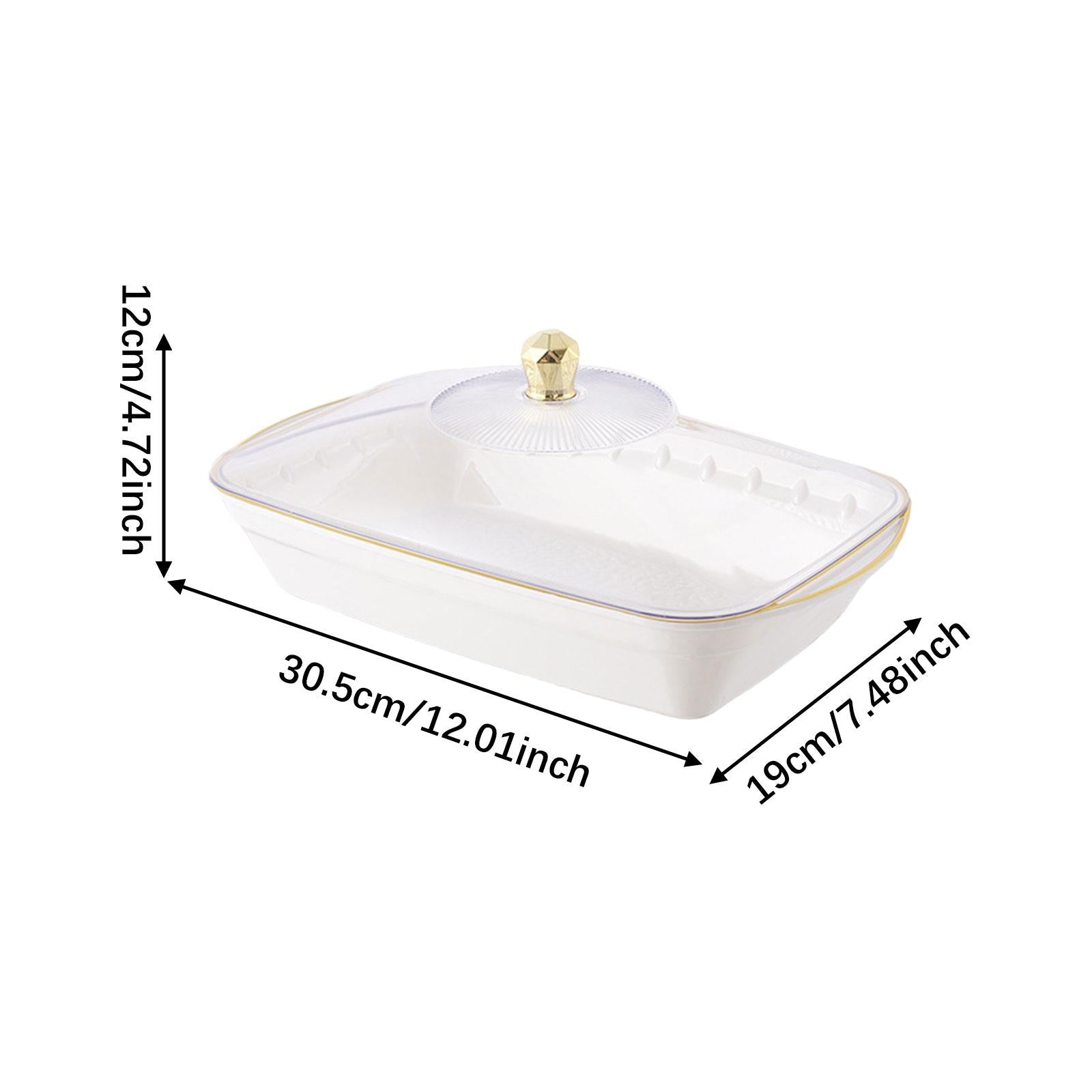 Fruit Bowl with Lid Multipurpose Fruit Basket for Office Coffee Drinks Party 30.5x19x12cm