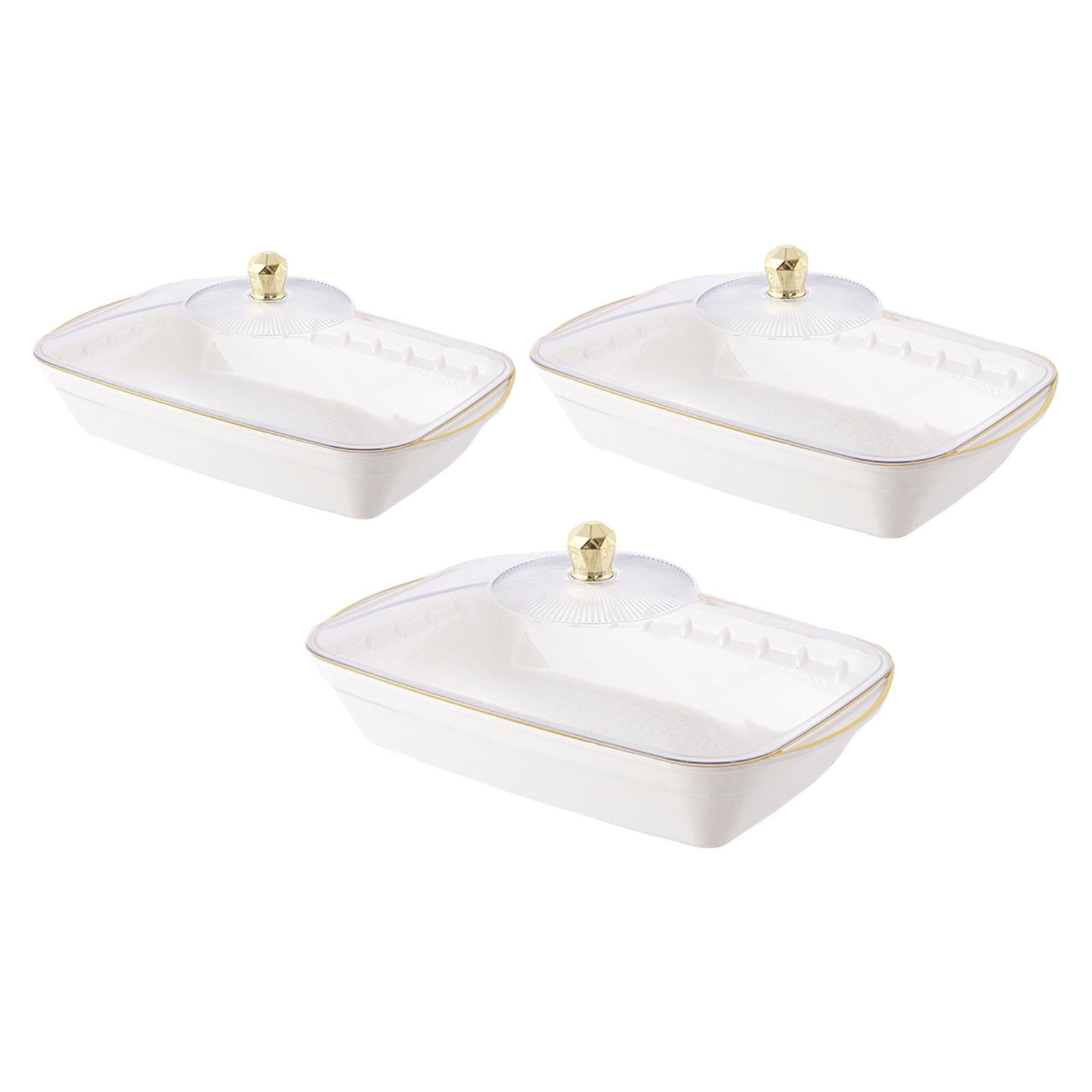 Fruit Bowl with Lid Multipurpose Fruit Basket for Office Coffee Drinks Party 30.5x19x12cm