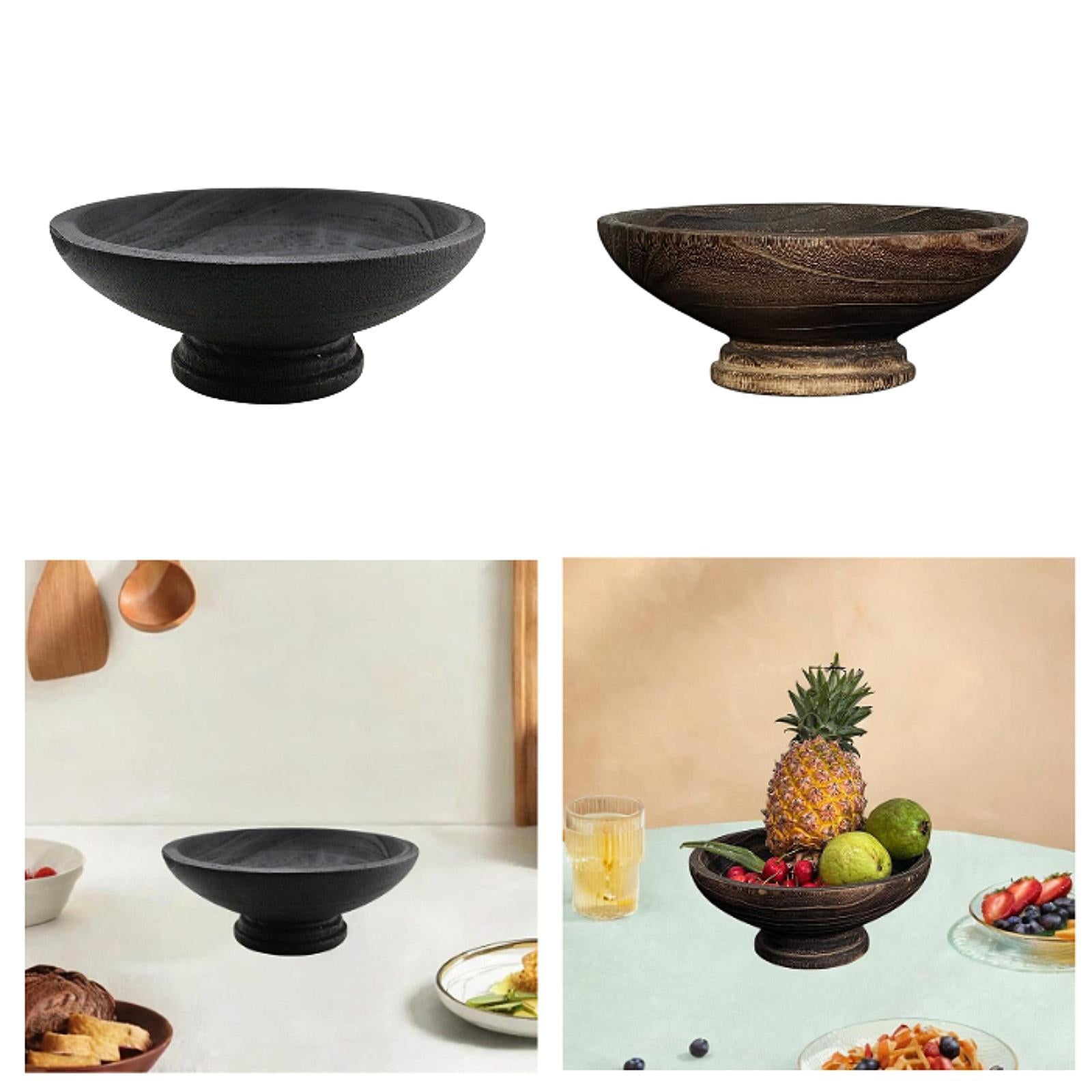 Decorative Pedestal Bowl Round Tableware for Celebration Wedding Anniversary black