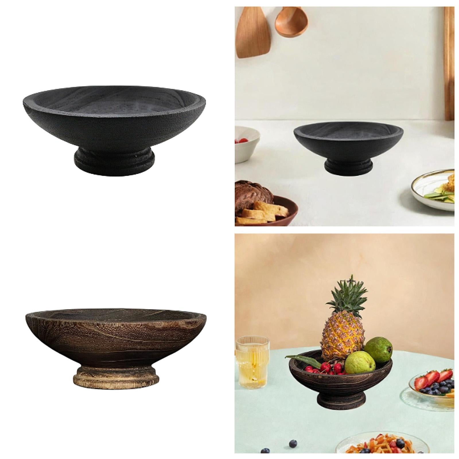 Decorative Pedestal Bowl Round Tableware for Celebration Wedding Anniversary black