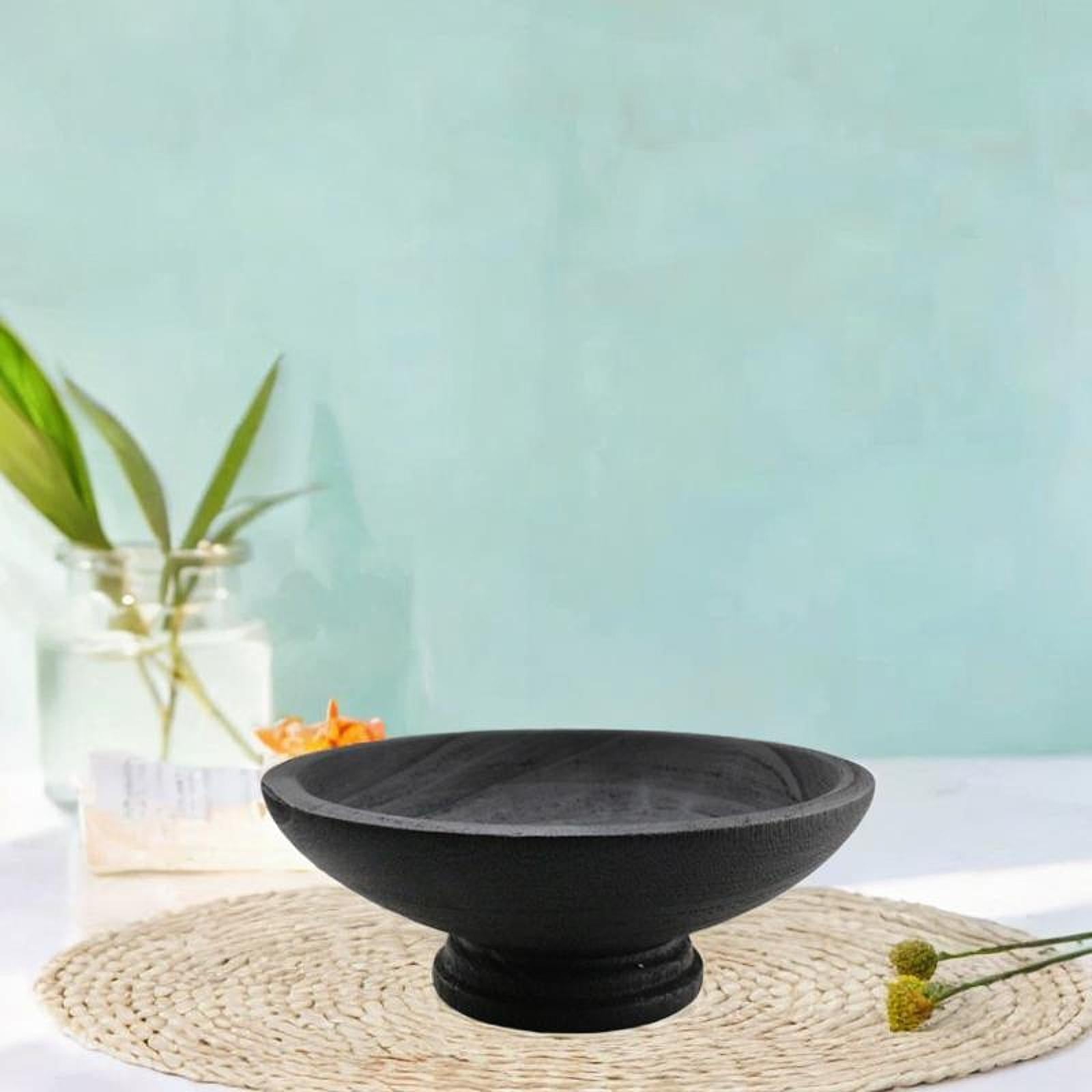 Decorative Pedestal Bowl Round Tableware for Celebration Wedding Anniversary black